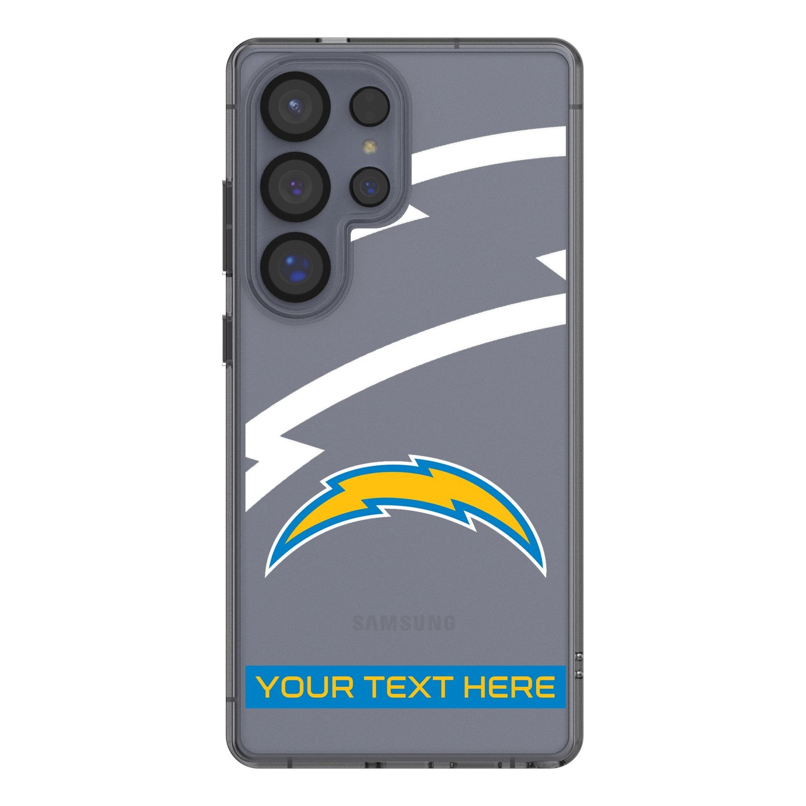 Los Angeles Chargers Personalized Tilt Design Galaxy Clear Case