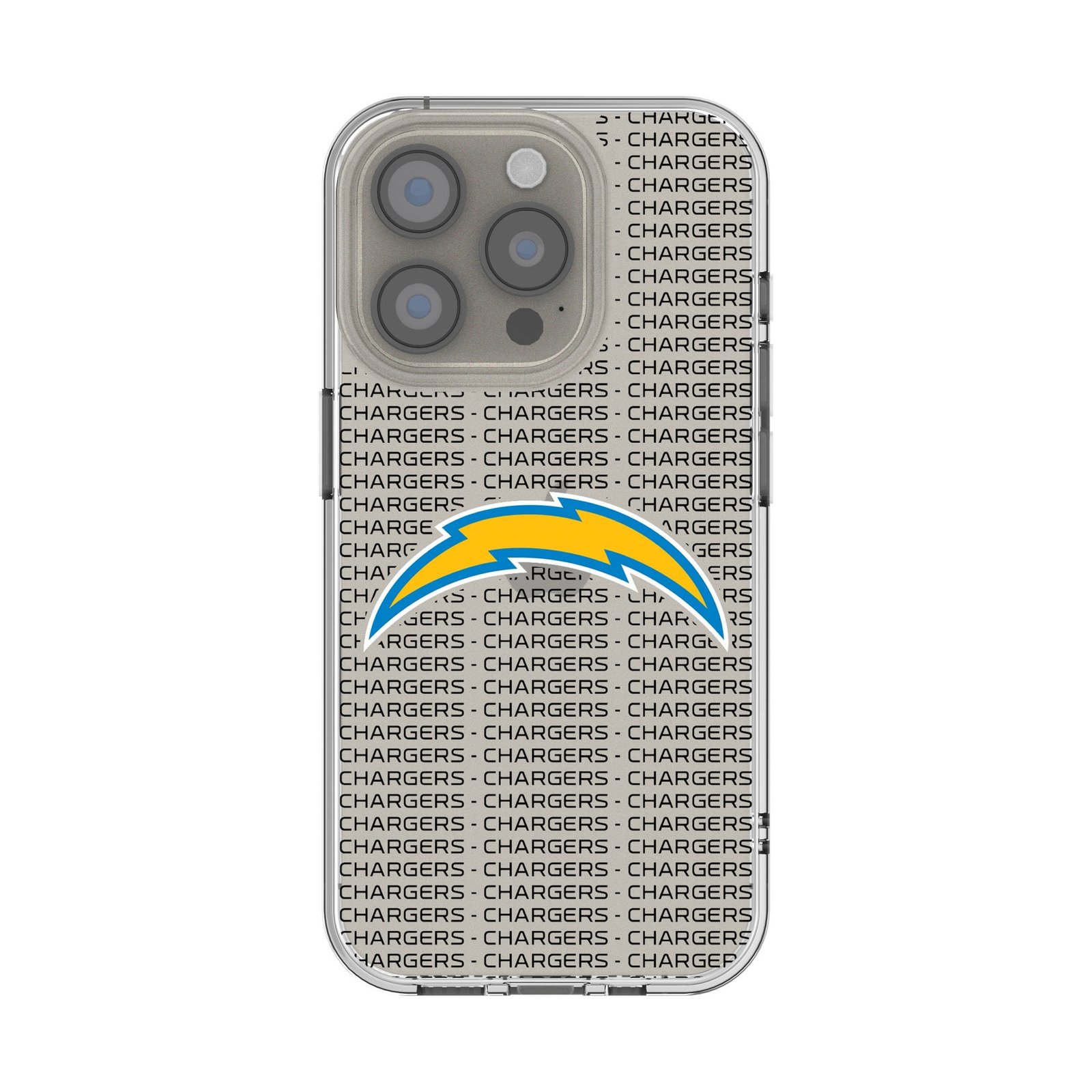 Los Angeles Chargers iPhone Clear Text Backdrop Design Case