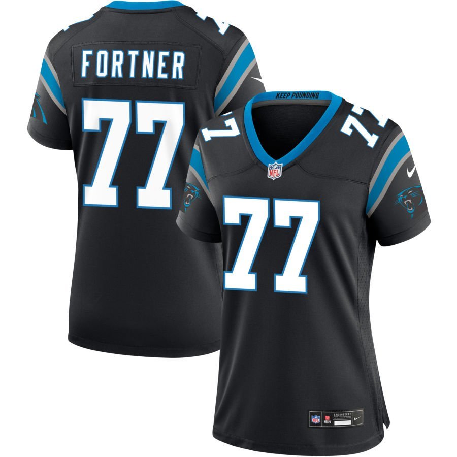 Luke Fortner Women’s Nike Black Carolina Panthers Custom Game Jersey