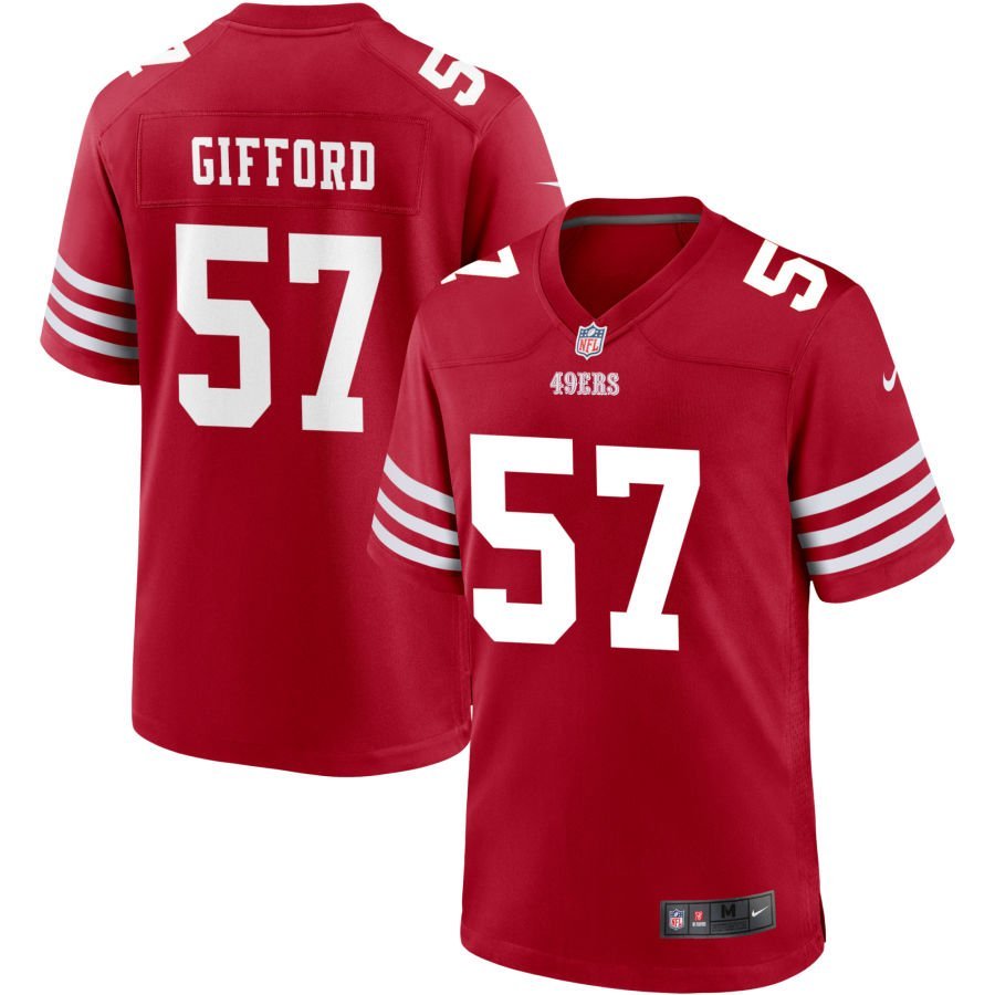 Luke Gifford Men’s Nike Scarlet San Francisco 49ers Custom Jersey