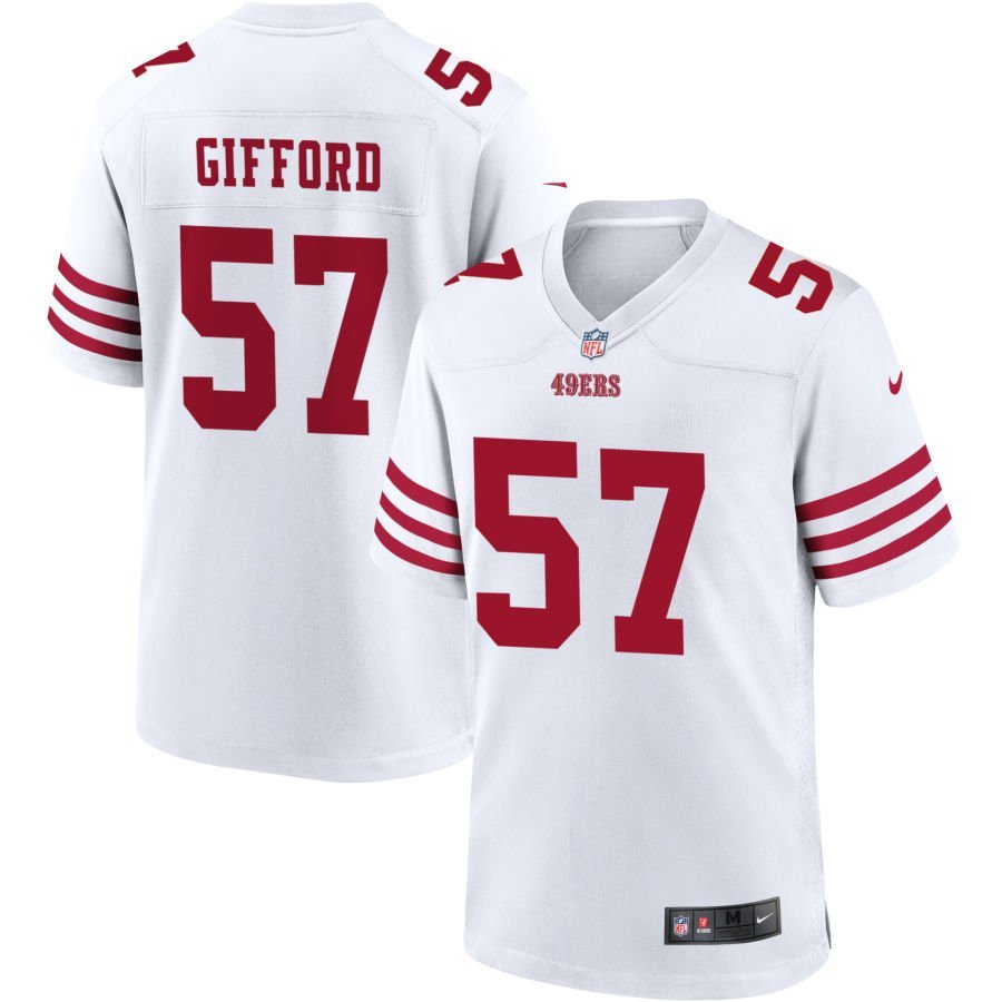 Luke Gifford Men’s Nike White San Francisco 49ers Game Custom Player Jersey