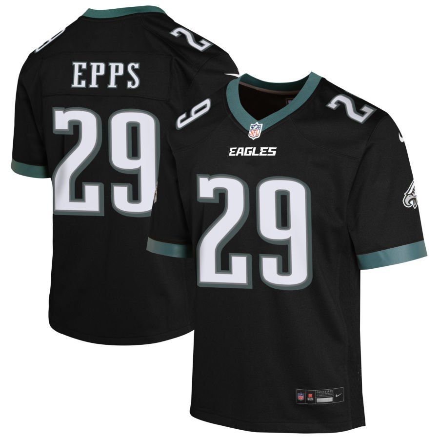 Marcus Epps Youth Nike Black Philadelphia Eagles Alternate Custom Game Jersey