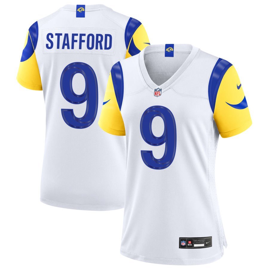 Matthew Stafford Women’s Nike White Los Angeles Rams Custom Game Jersey