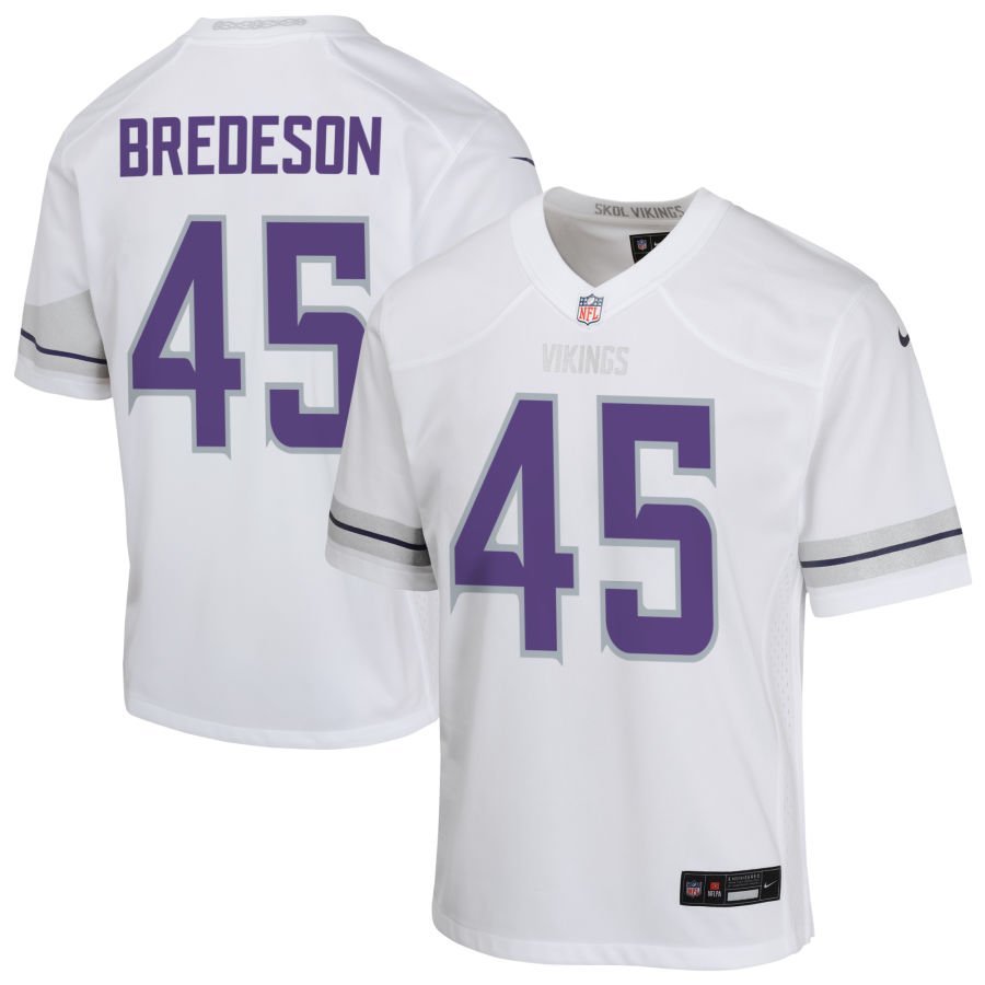 Max Bredeson Youth Nike White Minnesota Vikings Alternate Custom Game Jersey