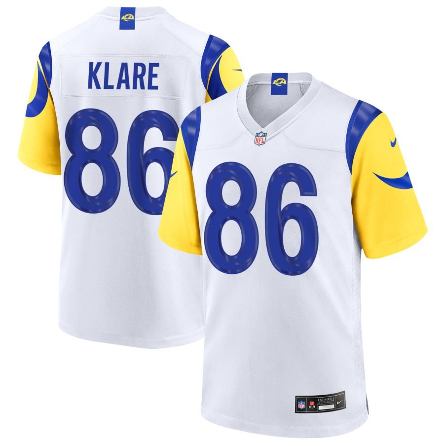 Max Klare Men’s Nike White Los Angeles Rams Custom Game Jersey