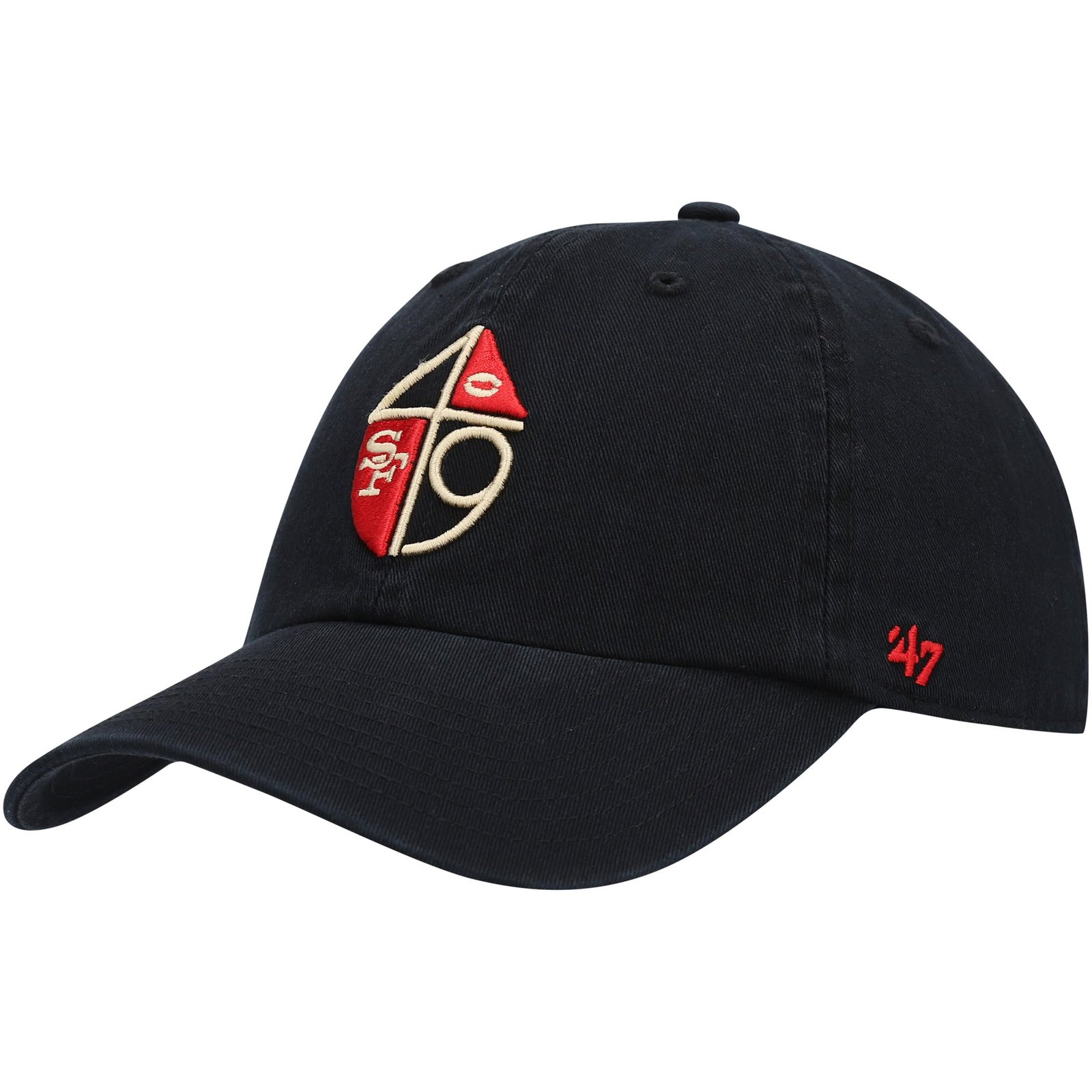 Men’s ’47 Black San Francisco 49ers Clean Up Adjustable Hat