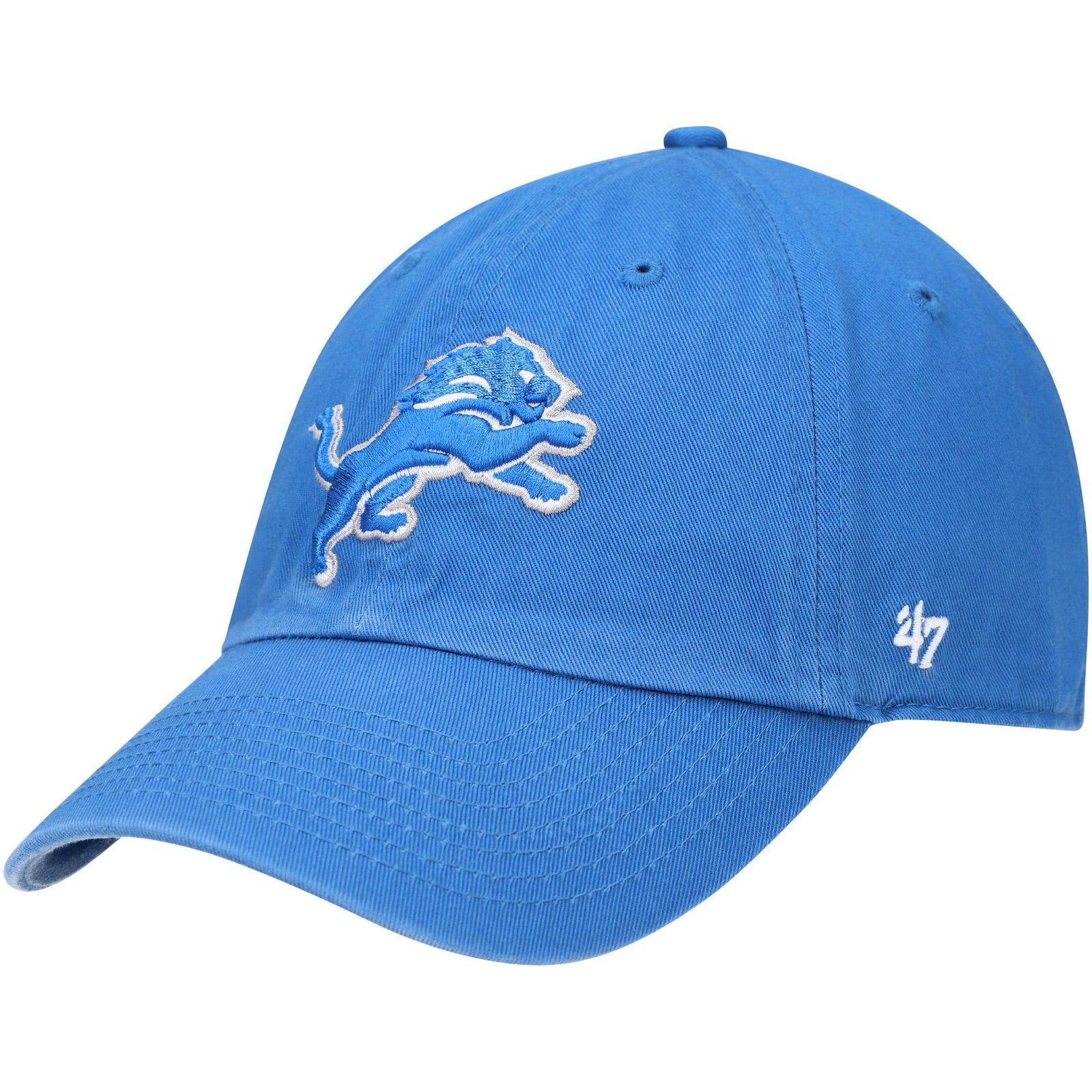 Men’s ’47 Blue Detroit Lions Primary Clean Up Adjustable Hat