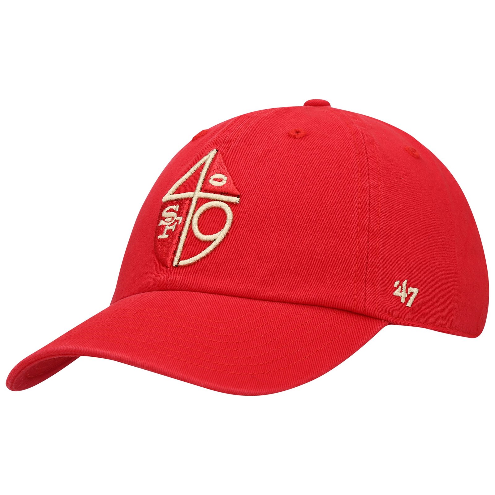 Men’s ’47 Scarlet San Francisco 49ers Clean Up Adjustable Hat