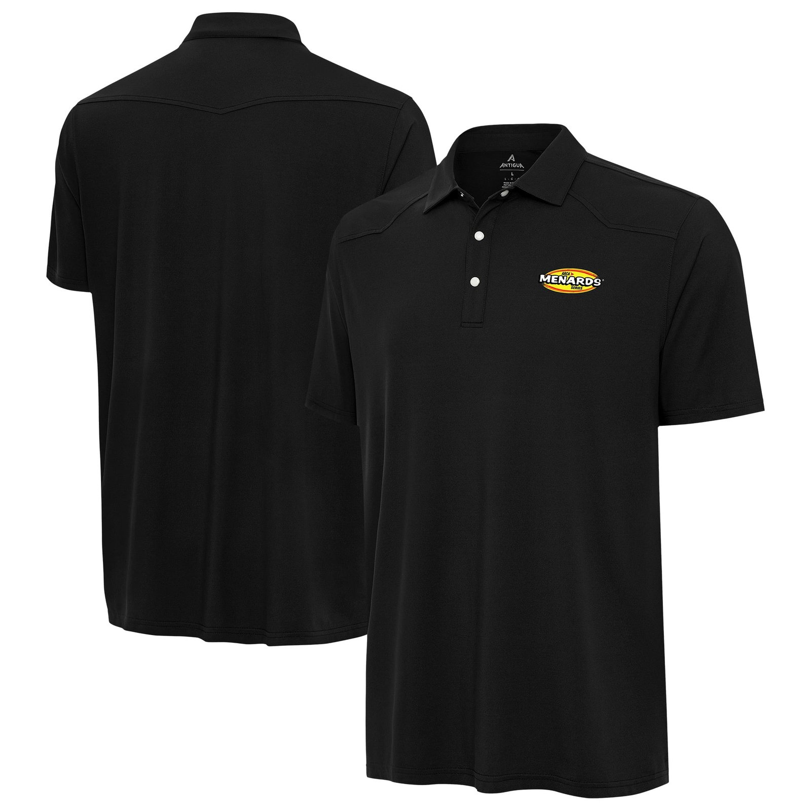 Men’s Antigua Black ARCA Menards Series Western Polo