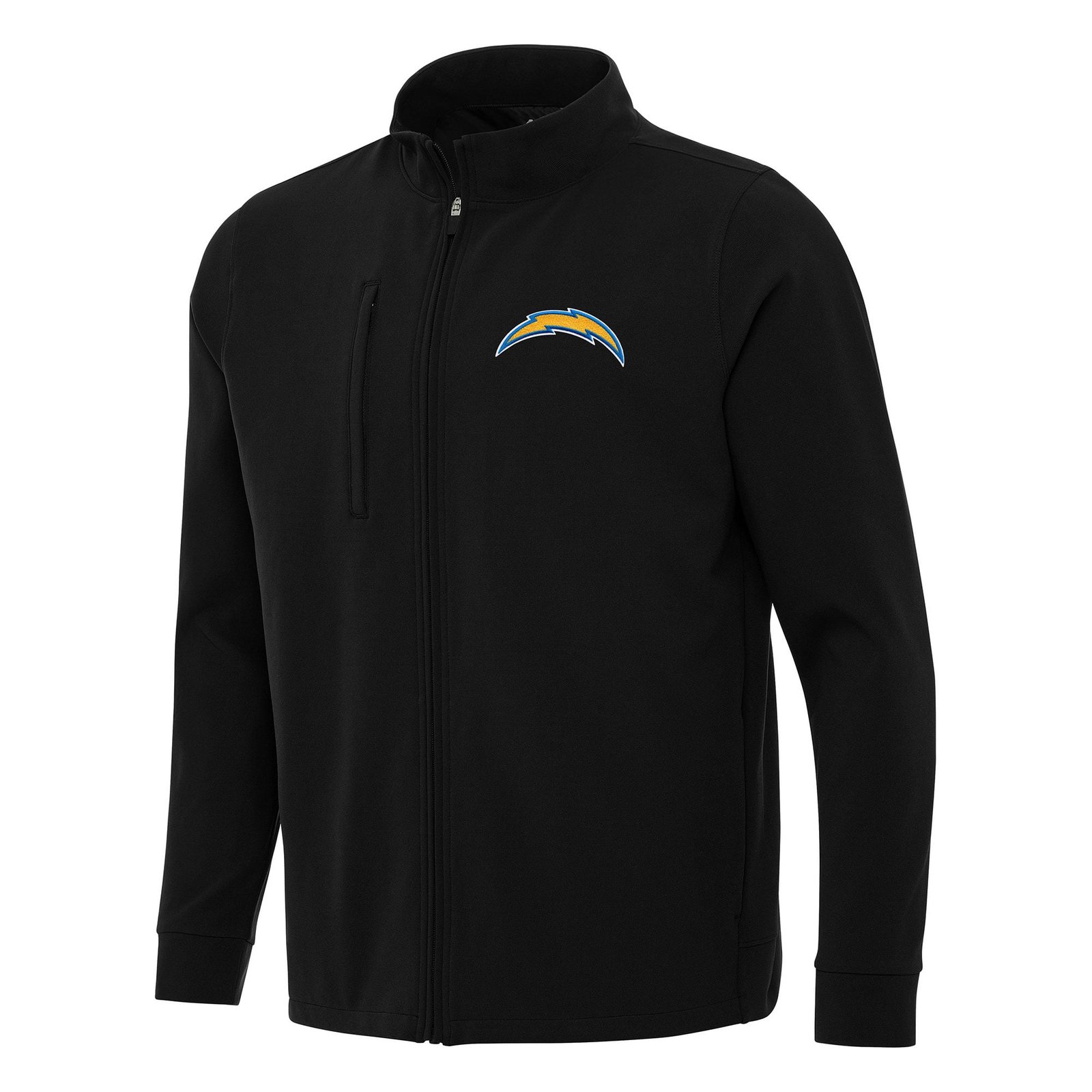 Men’s Antigua Black Los Angeles Chargers Regard Full-Zip Jacket