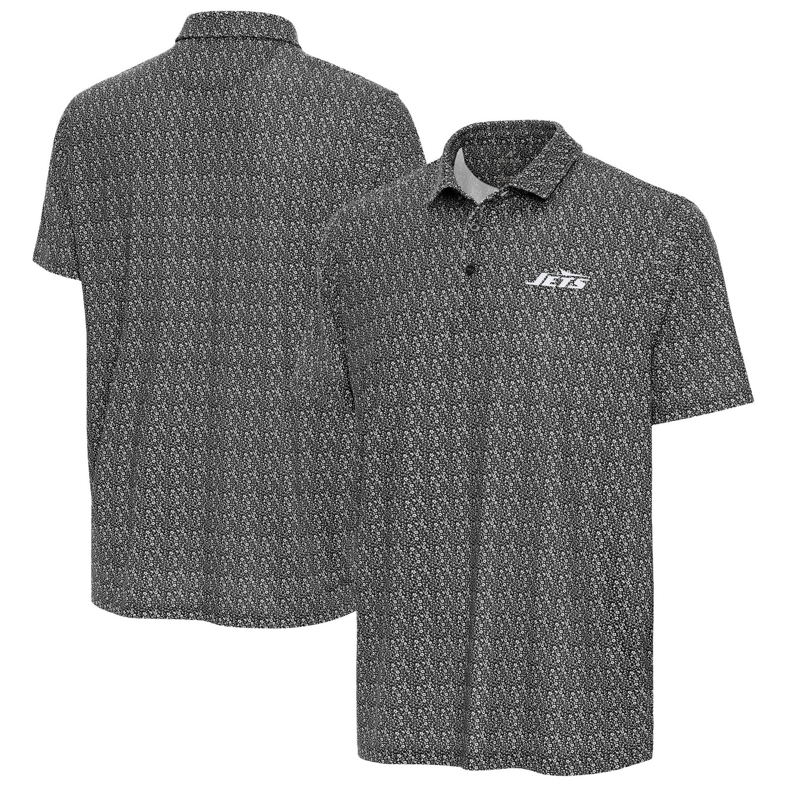 Men’s Antigua Black New York Jets Botanic Polo
