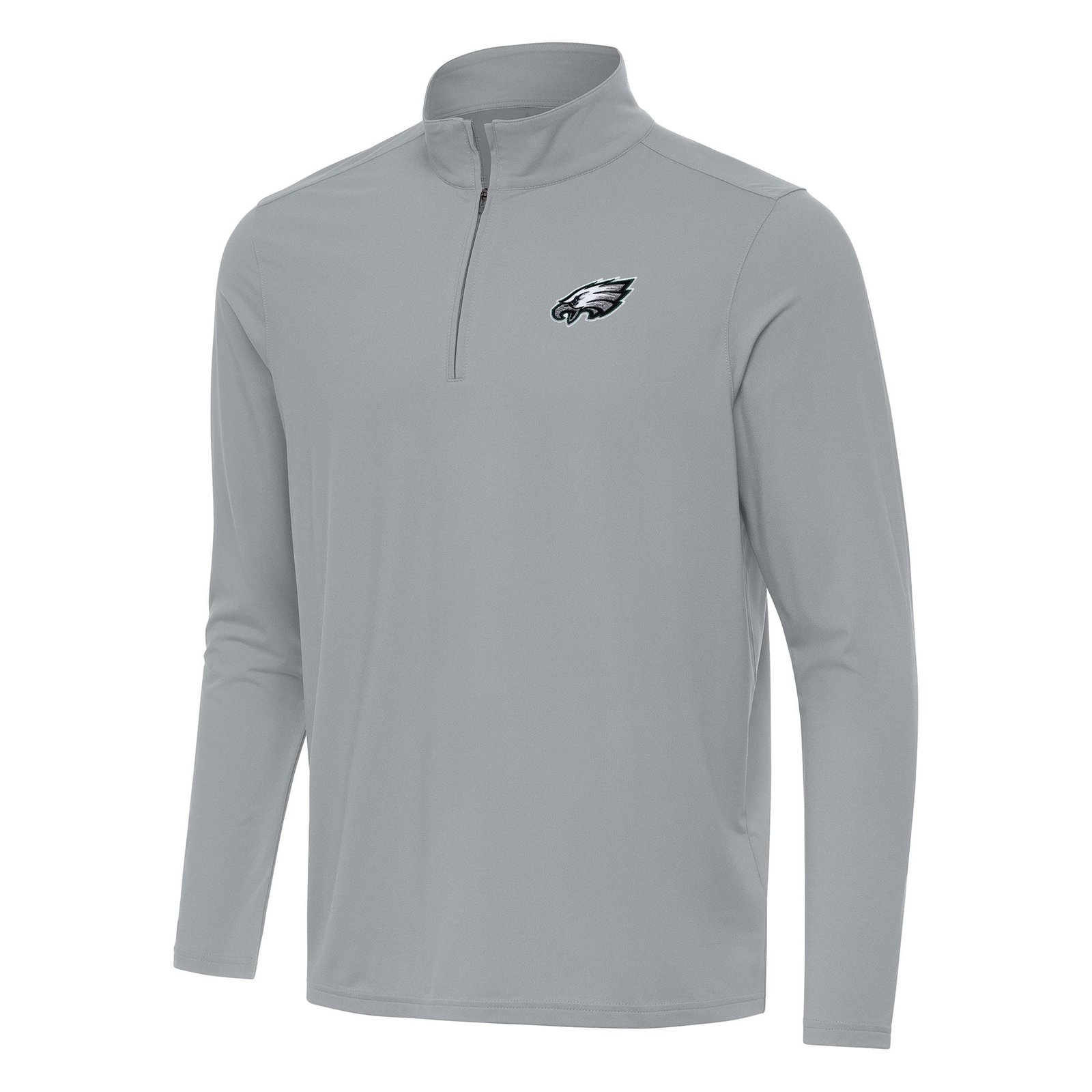 Men’s Antigua Gray Philadelphia Eagles Intent Quarter-Zip Pullover Top