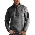Men’s Antigua Heather Black Arizona Cardinals Fortune Quarter-Zip Pullover Jacket