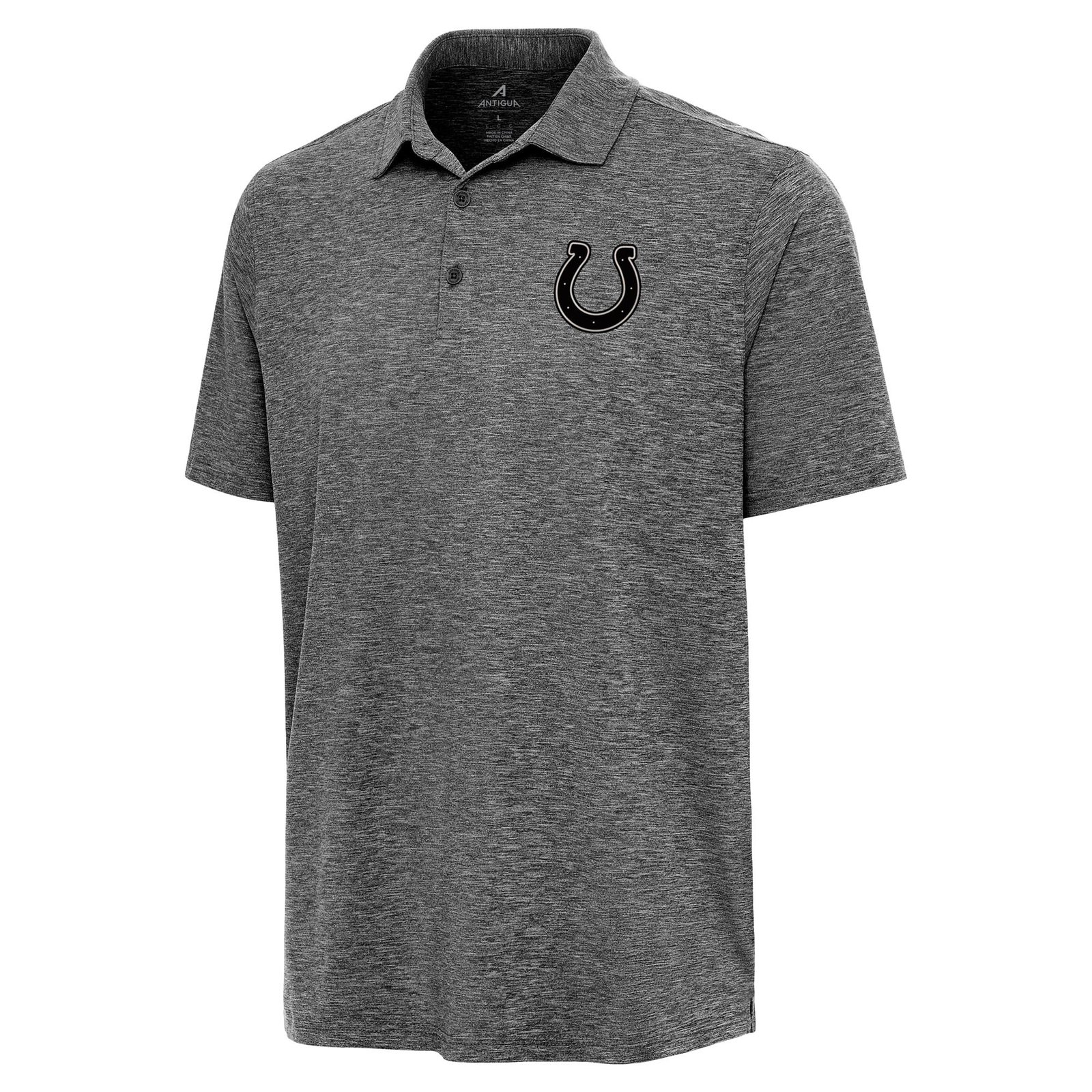 Men’s Antigua Heather Black Indianapolis Colts Par 3 Polo