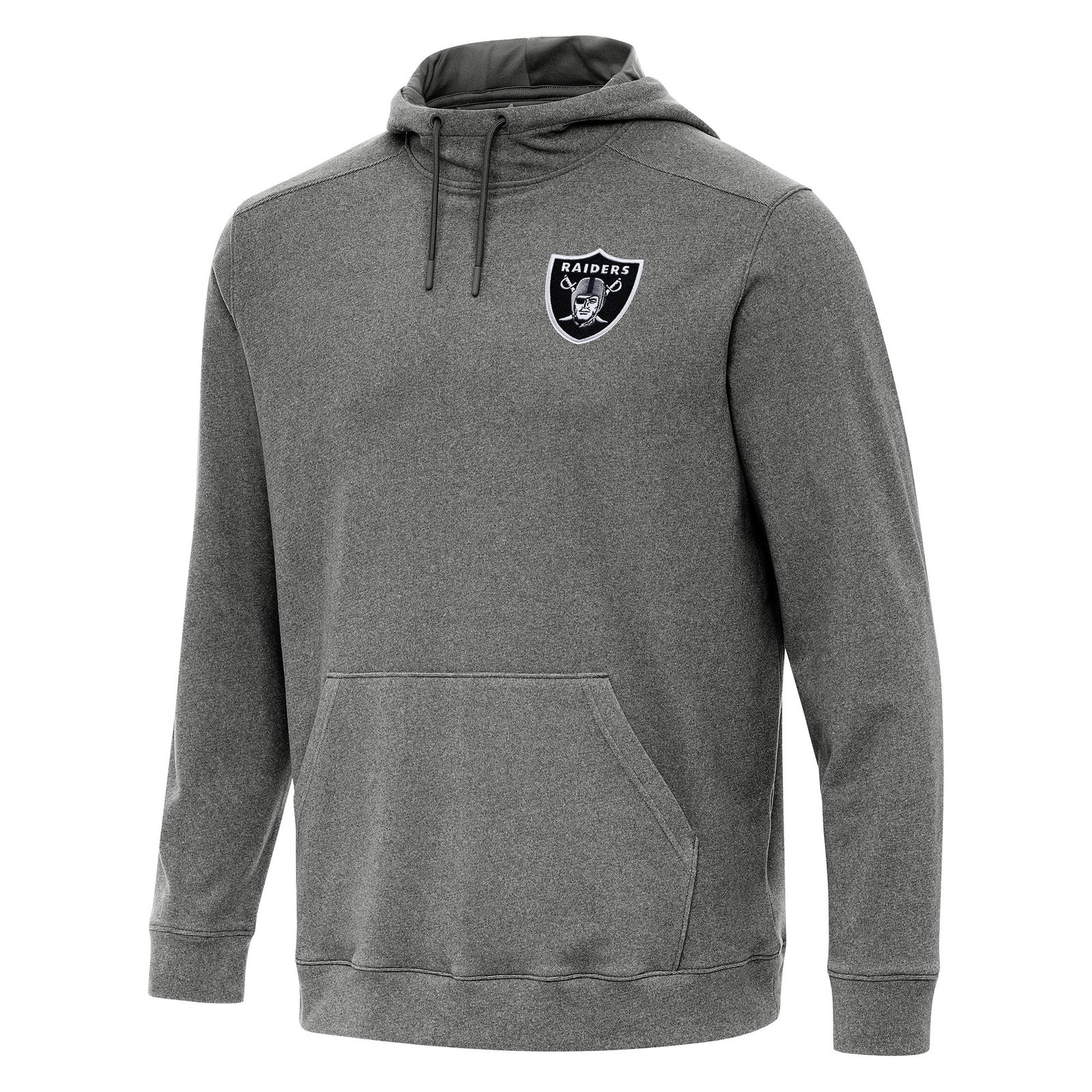 Men’s Antigua Heather Black Las Vegas Raiders Cloud Pullover Hoodie