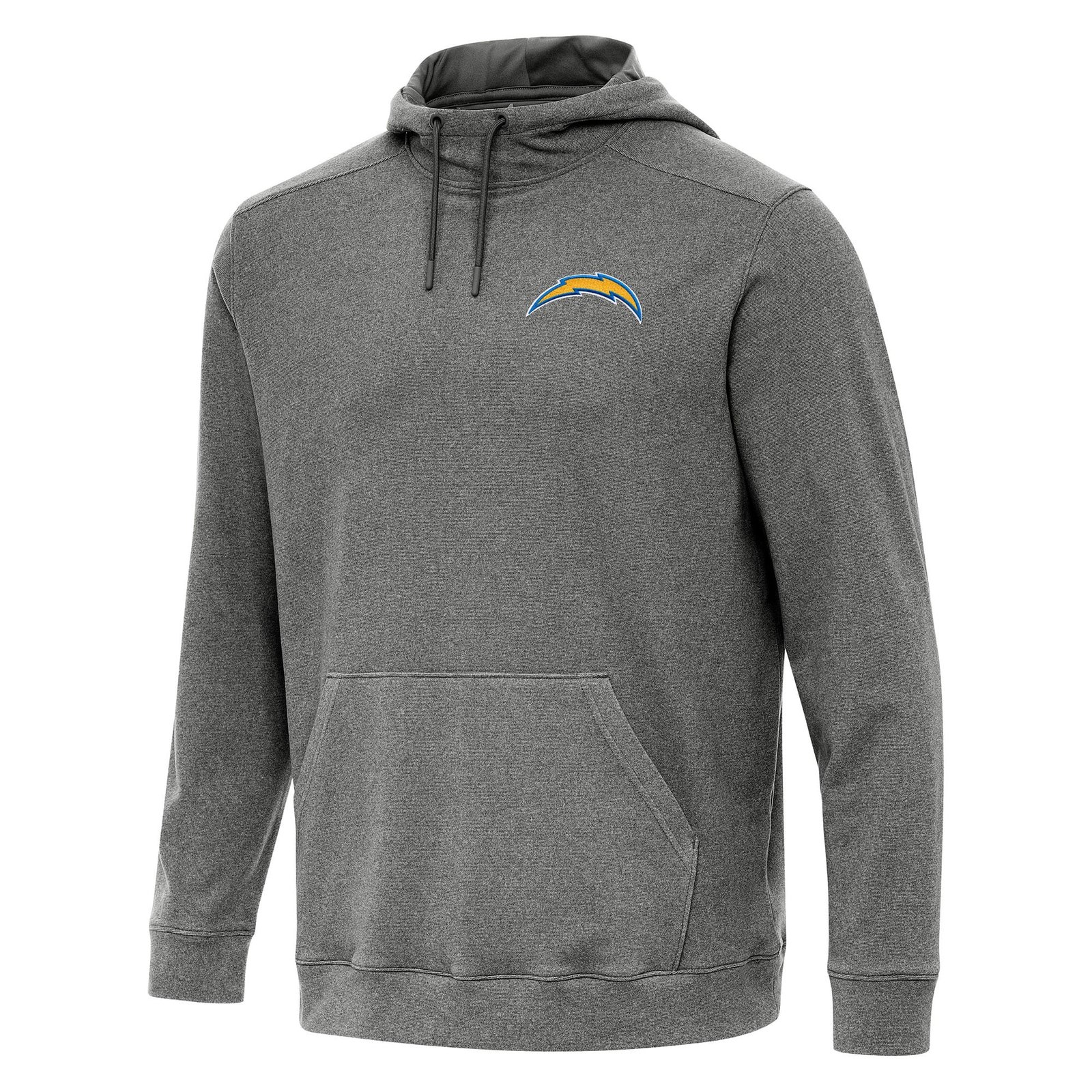 Men’s Antigua Heather Black Los Angeles Chargers Cloud Pullover Hoodie