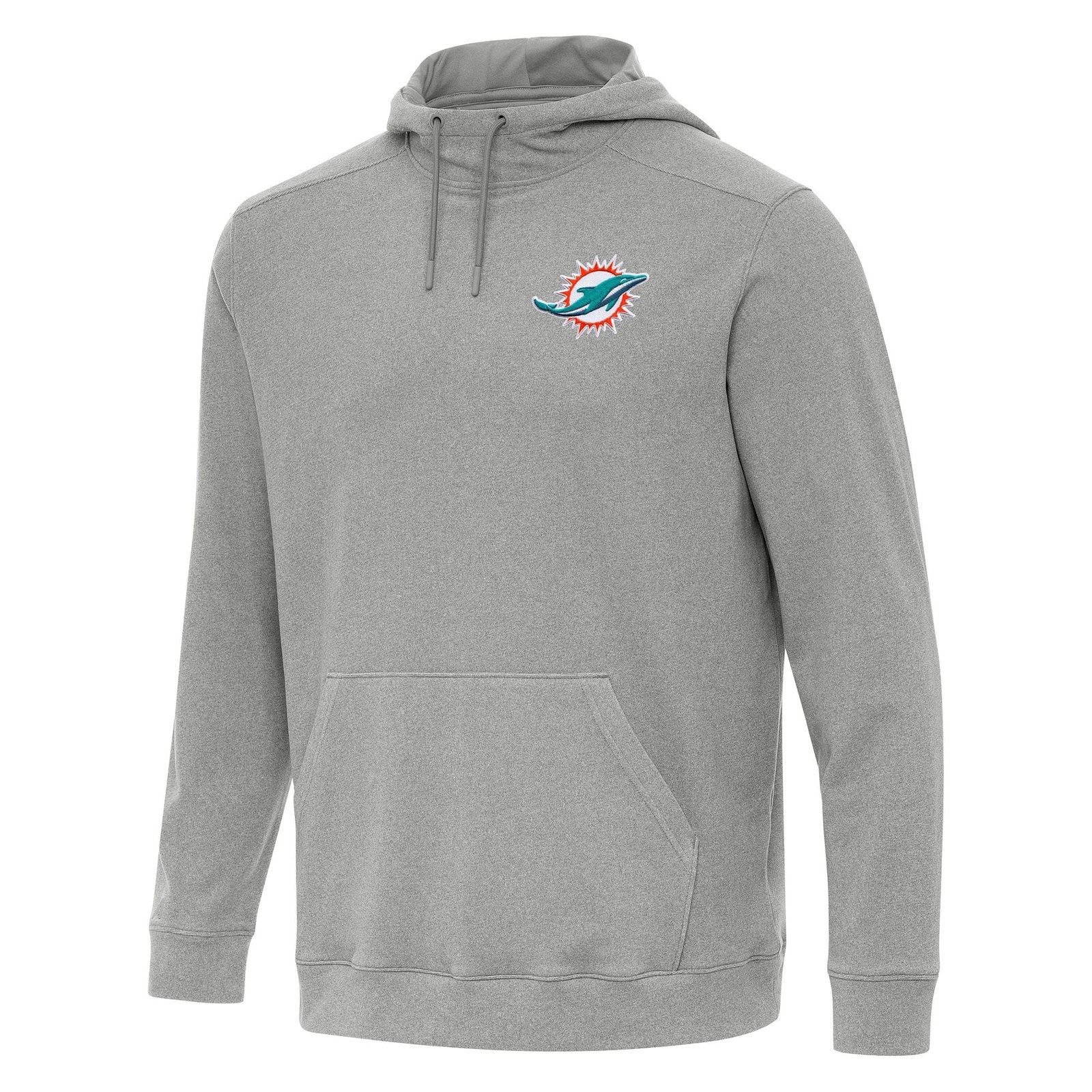 Men’s Antigua Heather Gray Miami Dolphins Cloud Pullover Hoodie