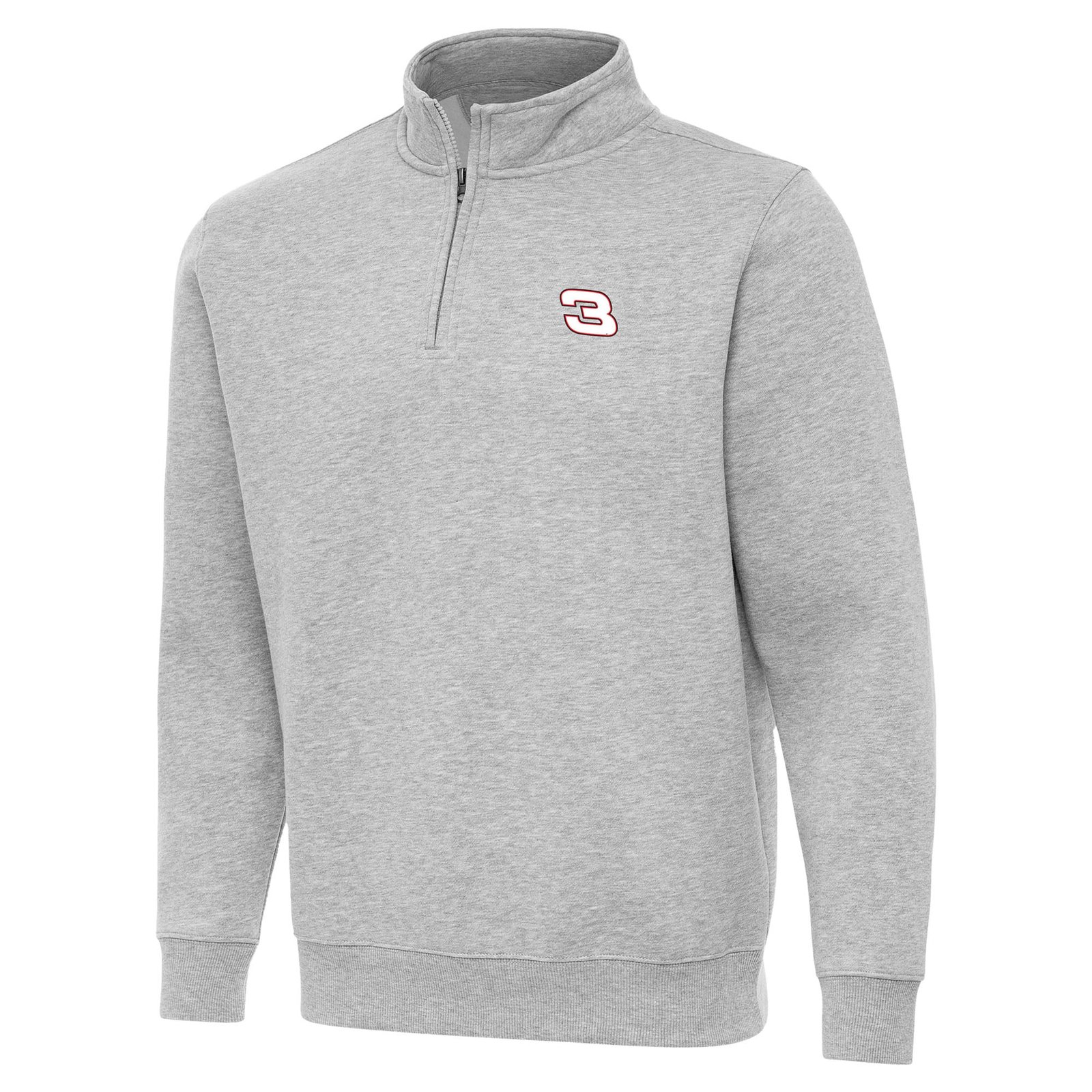 Men’s Antigua Heather Gray Richard Childress Racing Victory Quarter-Zip Sweatshirt