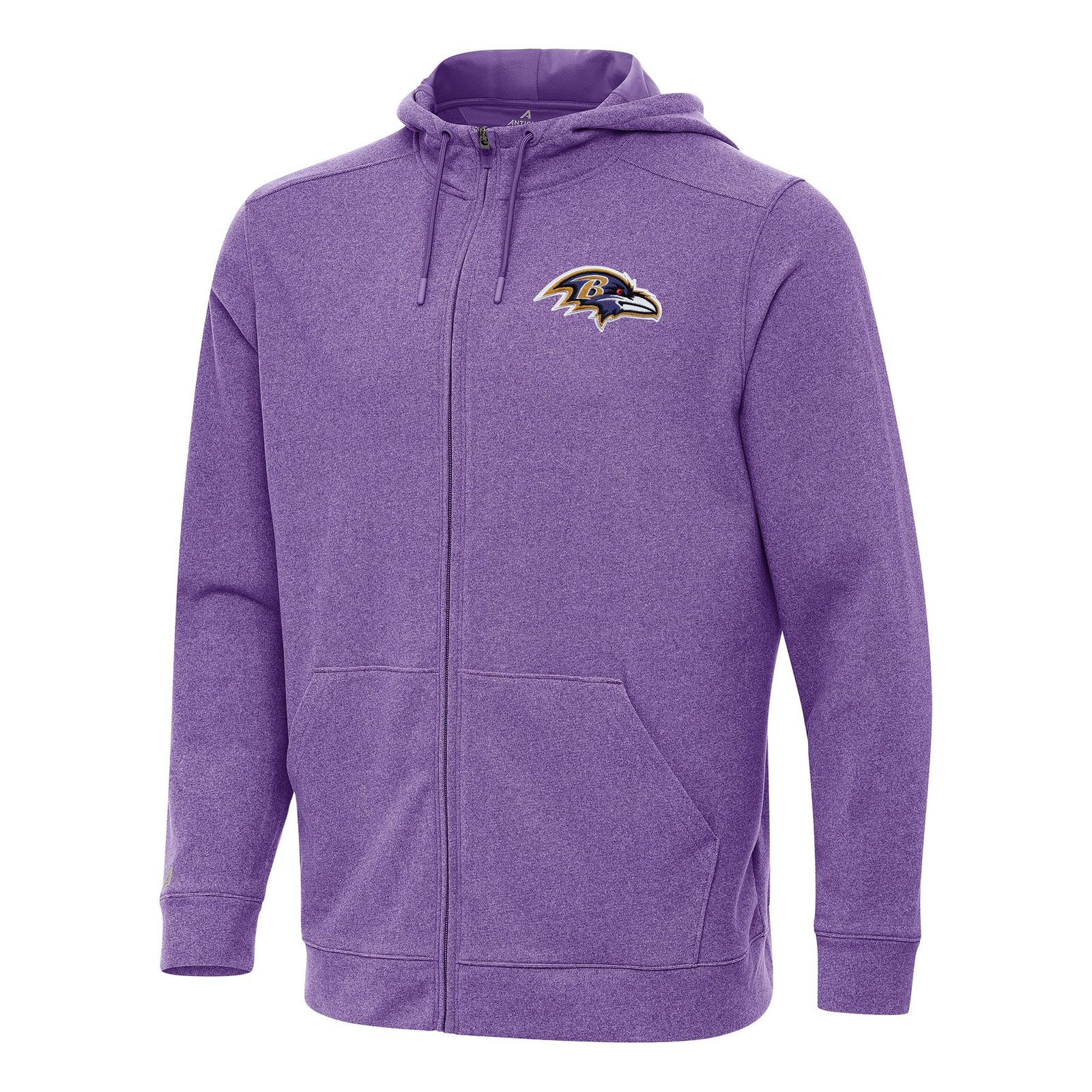 Men’s Antigua Heather Purple Baltimore Ravens Effortless Full-Zip Hoodie