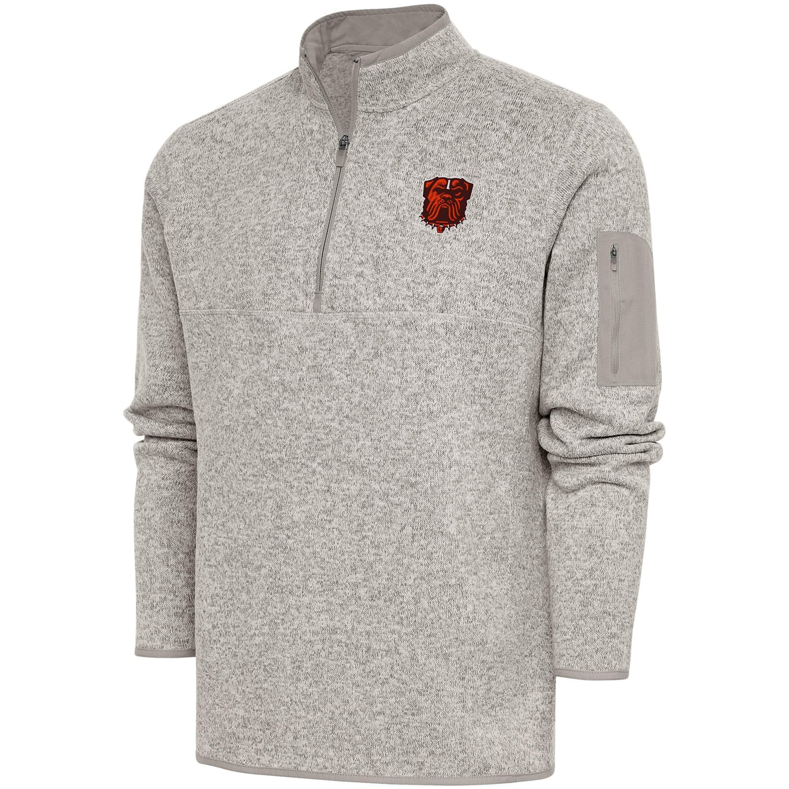 Men’s Antigua Oatmeal Cleveland Browns Fortune Quarter-Zip Pullover Jacket