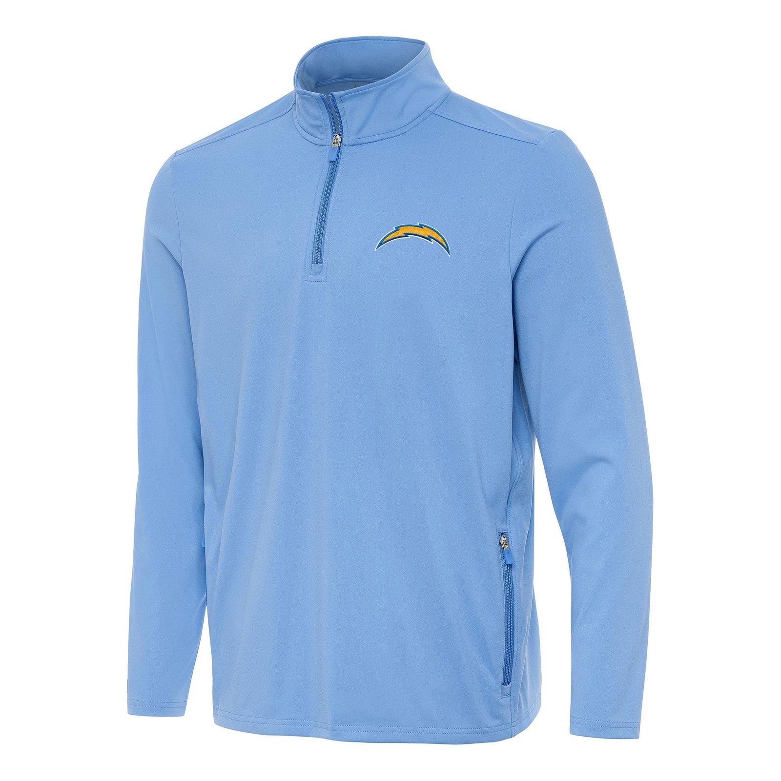 Men’s Antigua Powder Blue Los Angeles Chargers Perilous Quarter-Zip Pullover Top