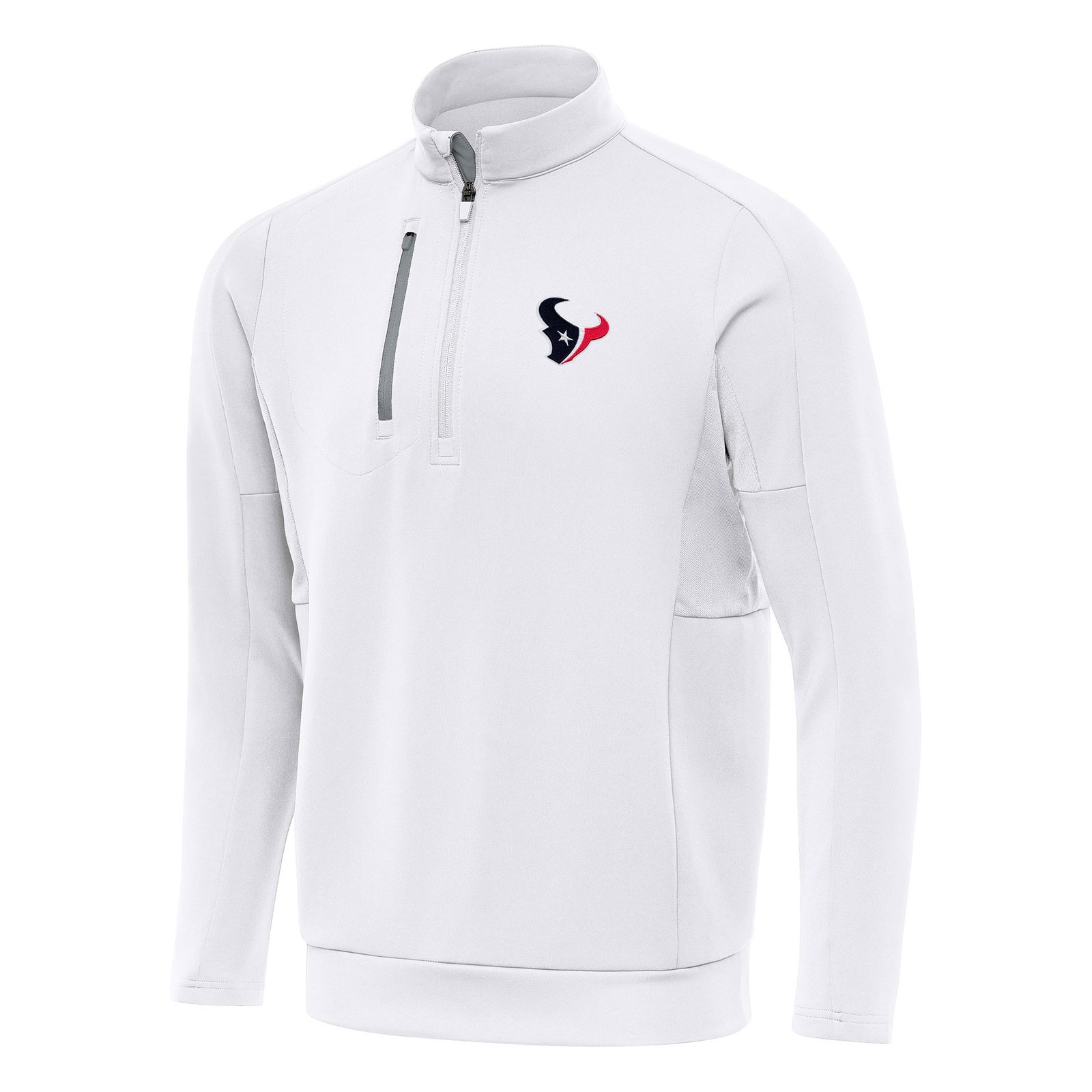 Men’s Antigua White Houston Texans Generation Quarter-Zip Pullover Top