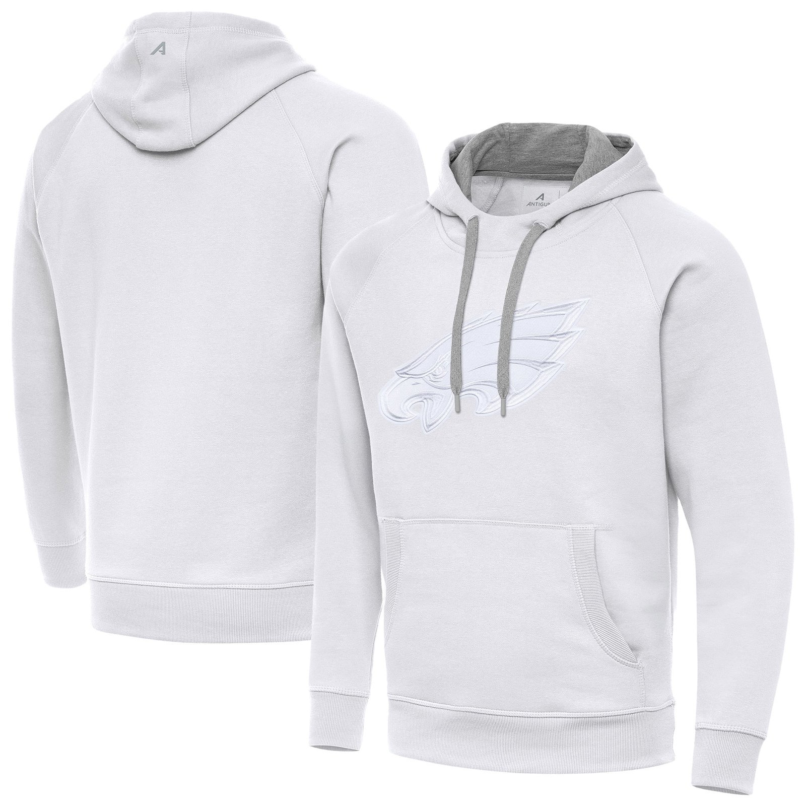 Men’s Antigua White Philadelphia Eagles Victory Pullover Hoodie