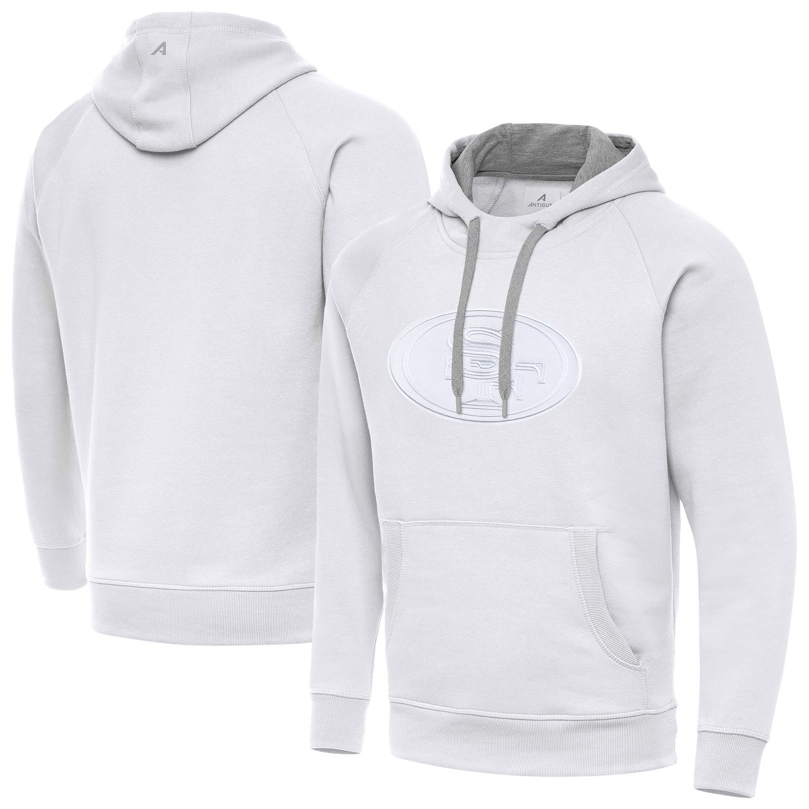 Men’s Antigua White San Francisco 49ers Victory Pullover Hoodie