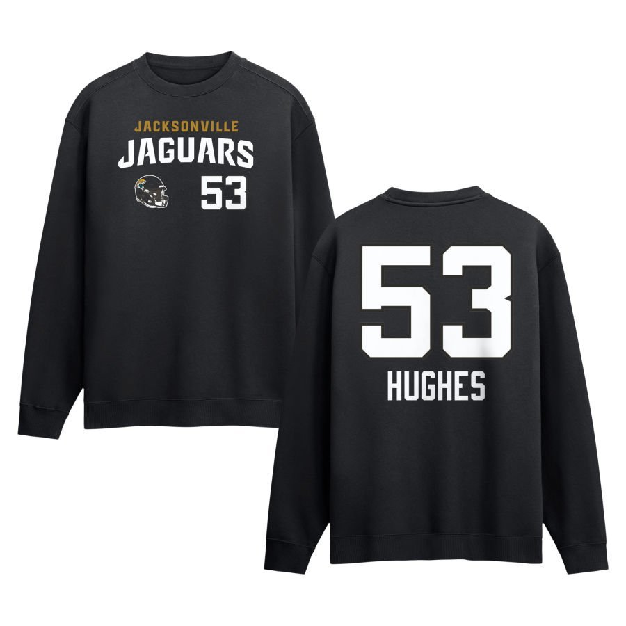 Men’s Black Jacksonville Jaguars Touchdown Wordmark Personalized Name & Number Sweatshirt