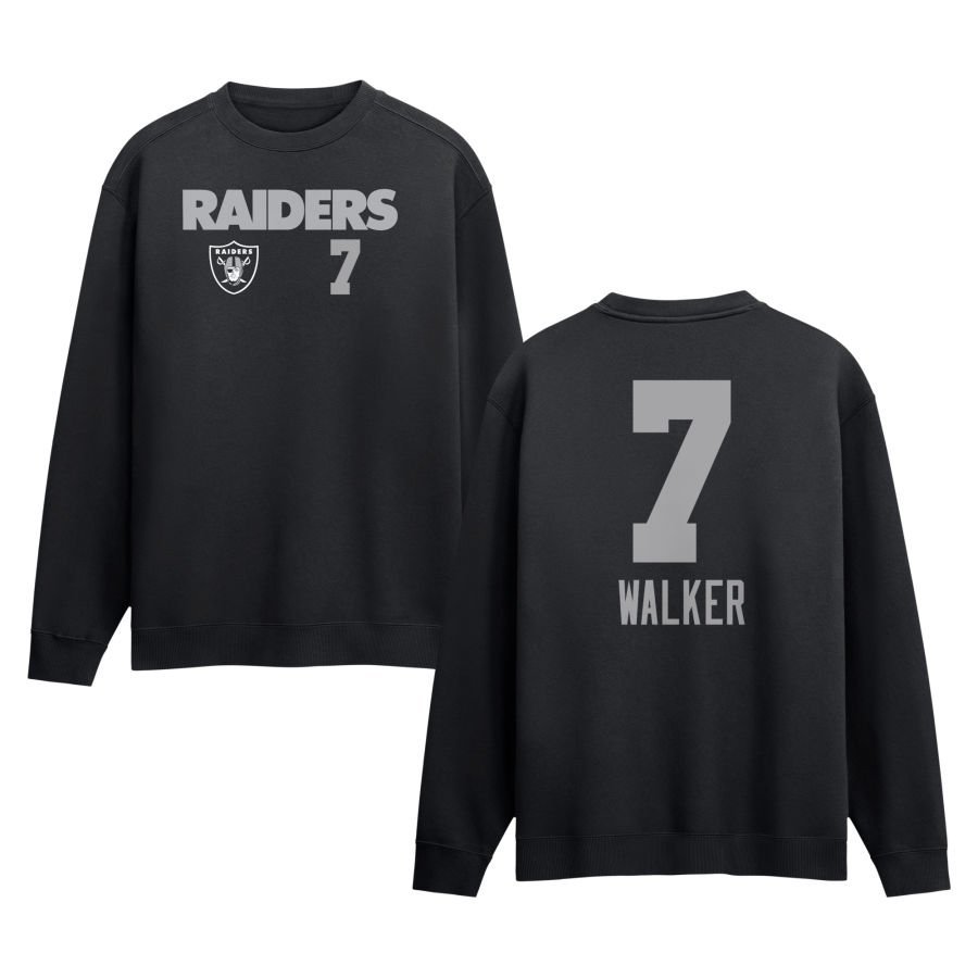 Men’s Black Las Vegas Raiders Touchdown Wordmark Personalized Name & Number Sweatshirt