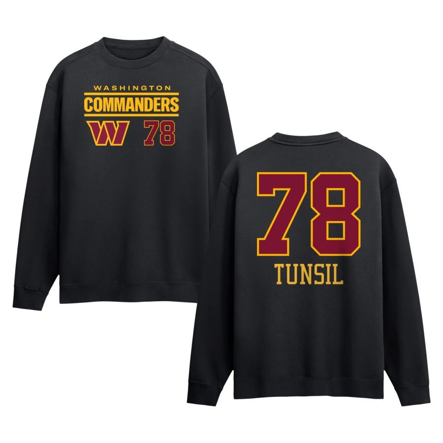 Men’s Black Washington Commanders Touchdown Wordmark Personalized Name & Number Sweatshirt