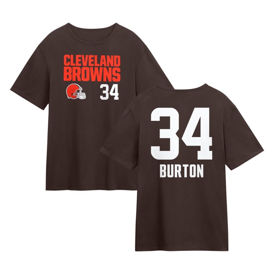 Men’s Brown Cleveland Browns Touchdown Wordmark Personalized Name & Number T-Shirt