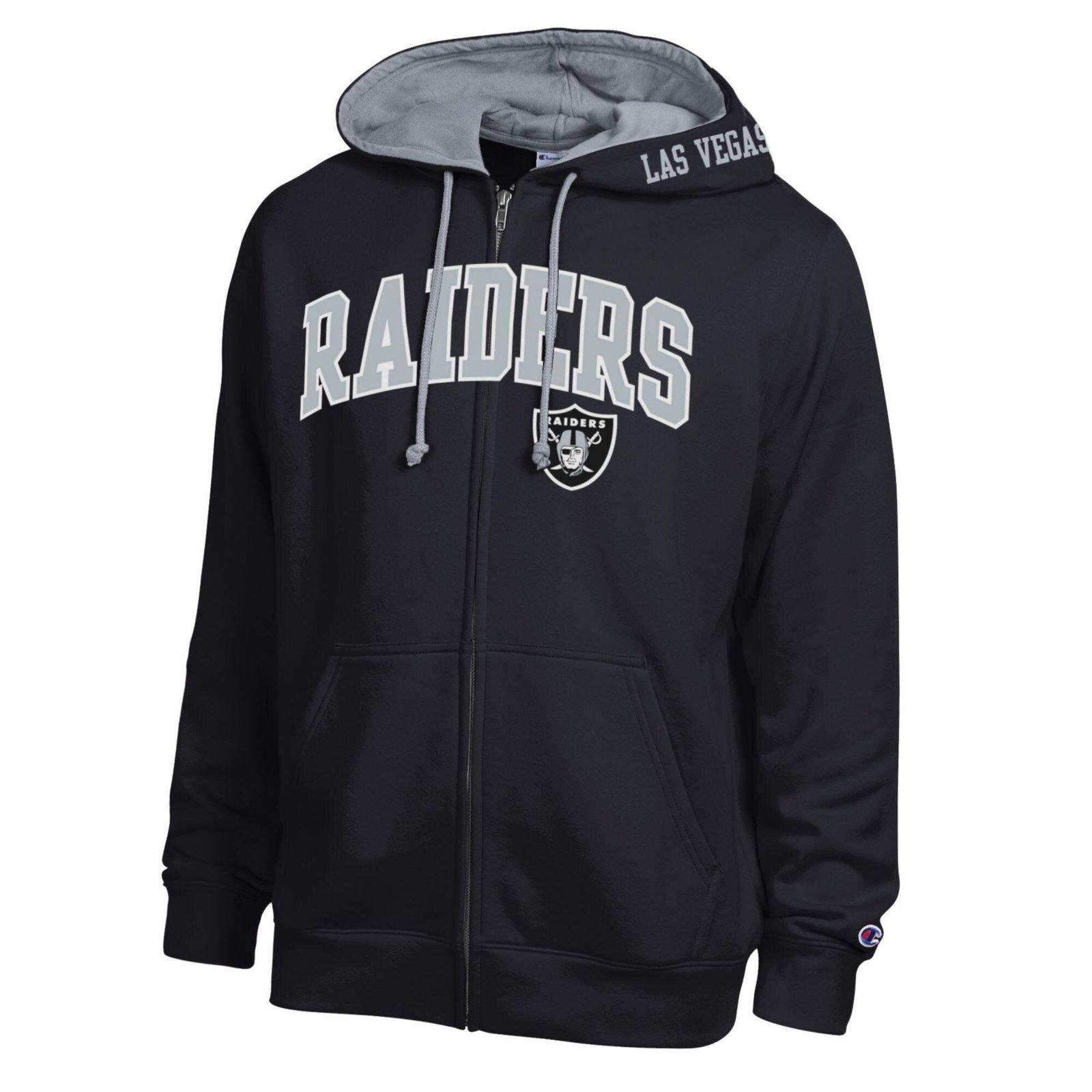 Men’s Champion Black/Heather Gray Las Vegas Raiders Full-Zip Hoodie