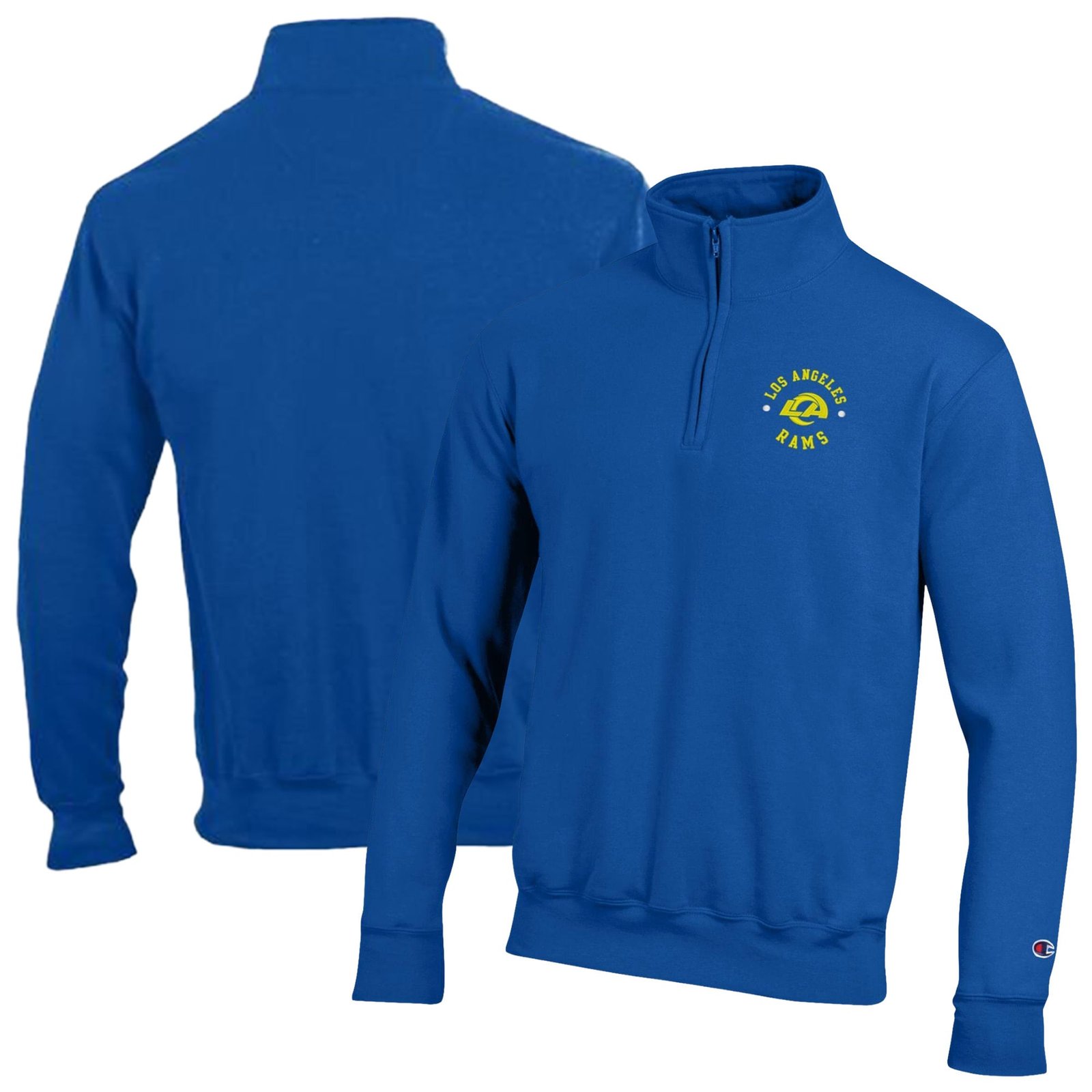 Men’s Champion Royal Los Angeles Rams Powerblend Quarter-Zip Pullover
