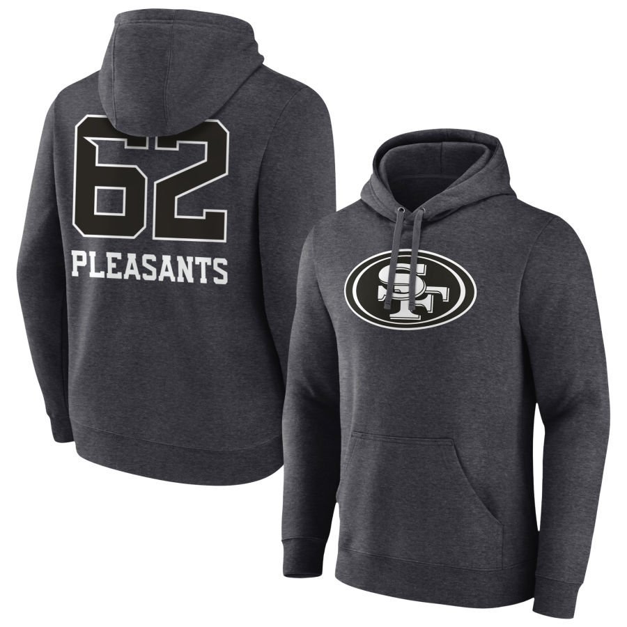 Men’s Charcoal San Francisco 49ers Personalized Name & Number Monochrome Pullover Hoodie