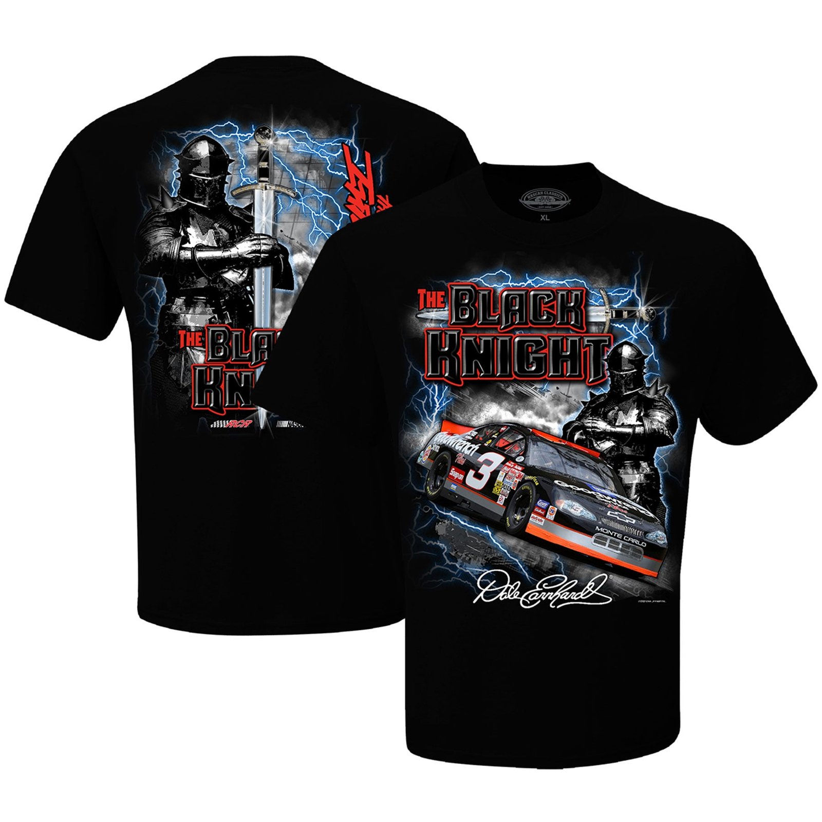 Men’s Checkered Flag Sports Black Dale Earnhardt Black Knight T-Shirt