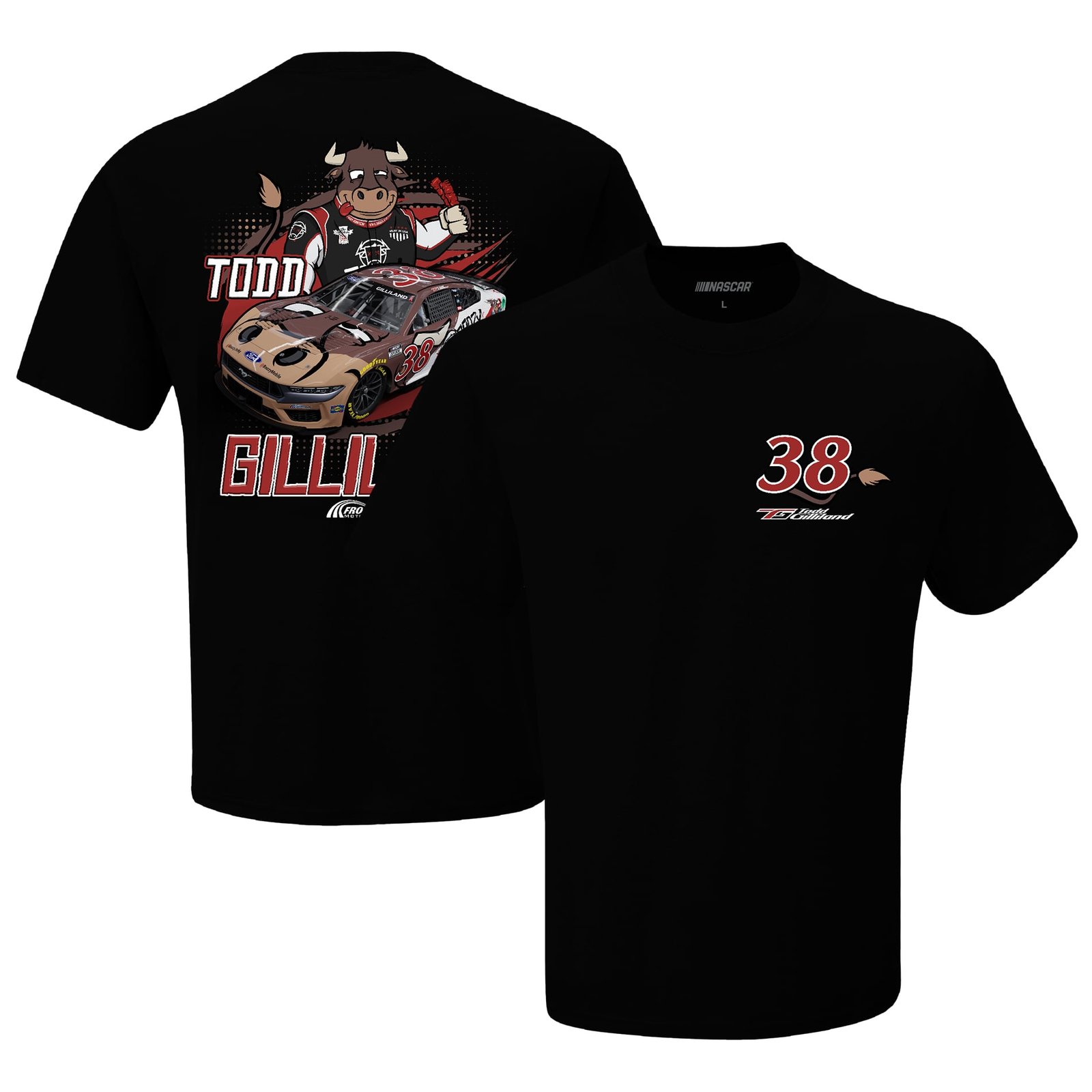 Men’s Checkered Flag Sports Black Todd Gilliland Boozy Jerkey Car T-Shirt