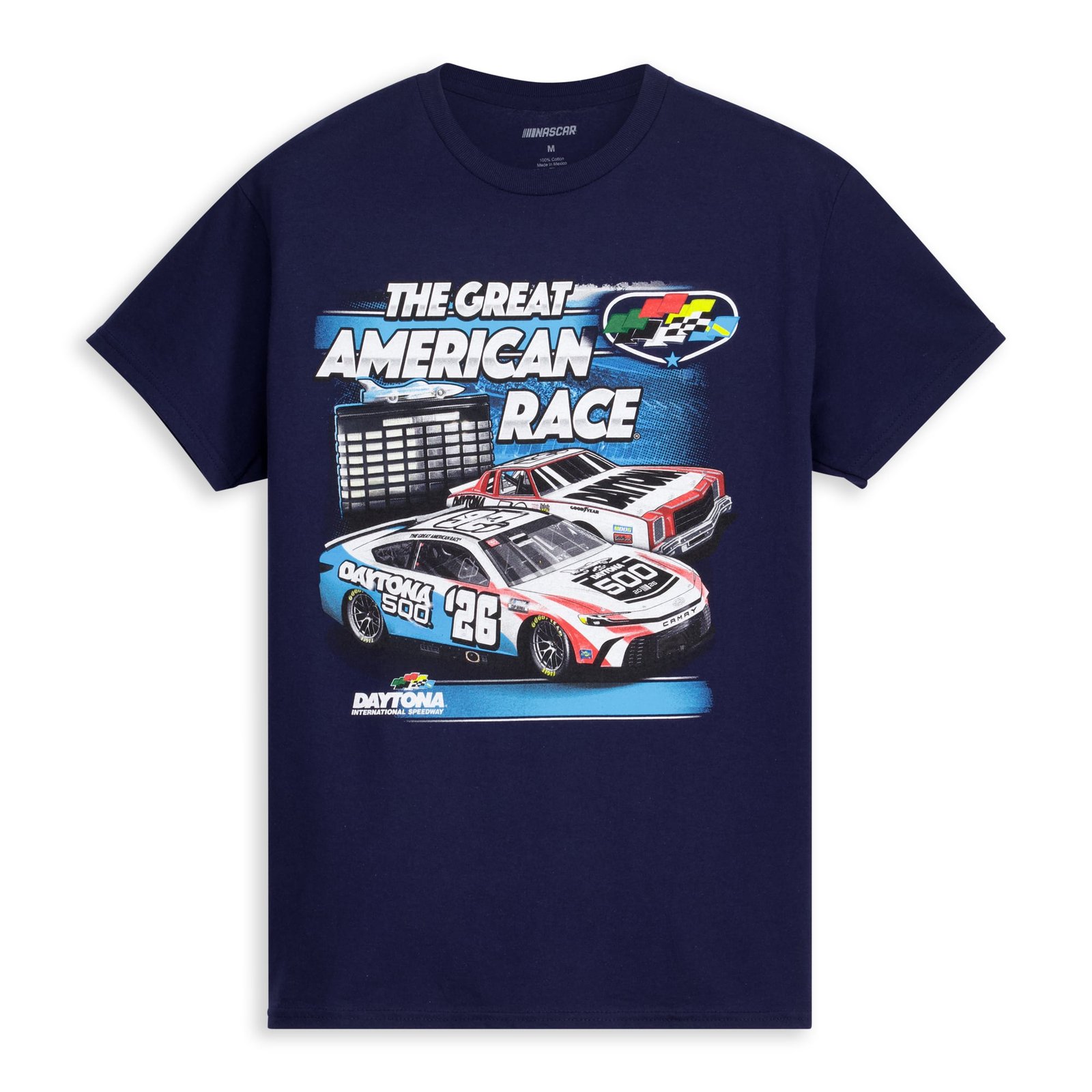 Men’s Checkered Flag Sports Navy Daytona International Speedway 2026 Daytona 500 Past Champions T-Shirt
