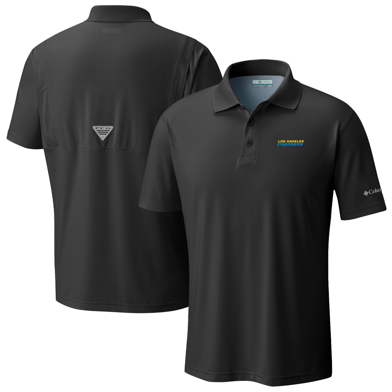 Men’s Columbia Black Los Angeles Chargers Low Drag Offshore Polo