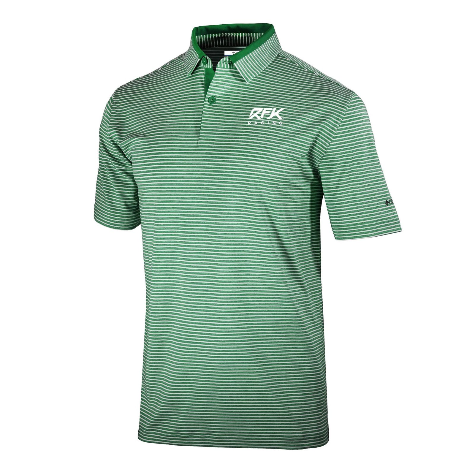 Men’s Columbia Green Roush Fenway Keselowski Racing Omni-Wick Golden Hills Polo