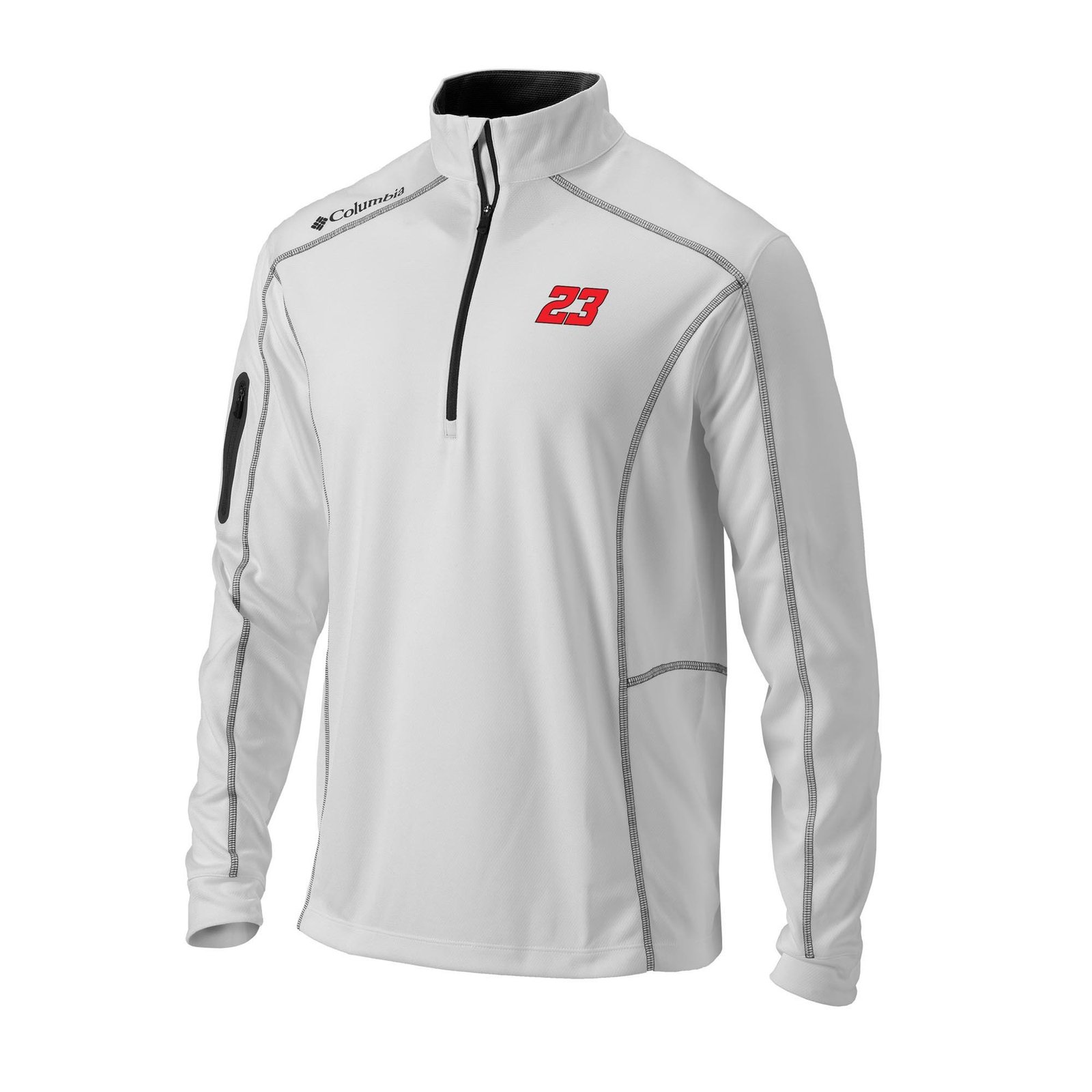 Men’s Columbia White Bubba Wallace Omni-Wick Shotgun Quarter-Zip Pullover Men’s Columbia White Bubba Wallace Omni-Wick Shotgun Quarter-Zip Pullover