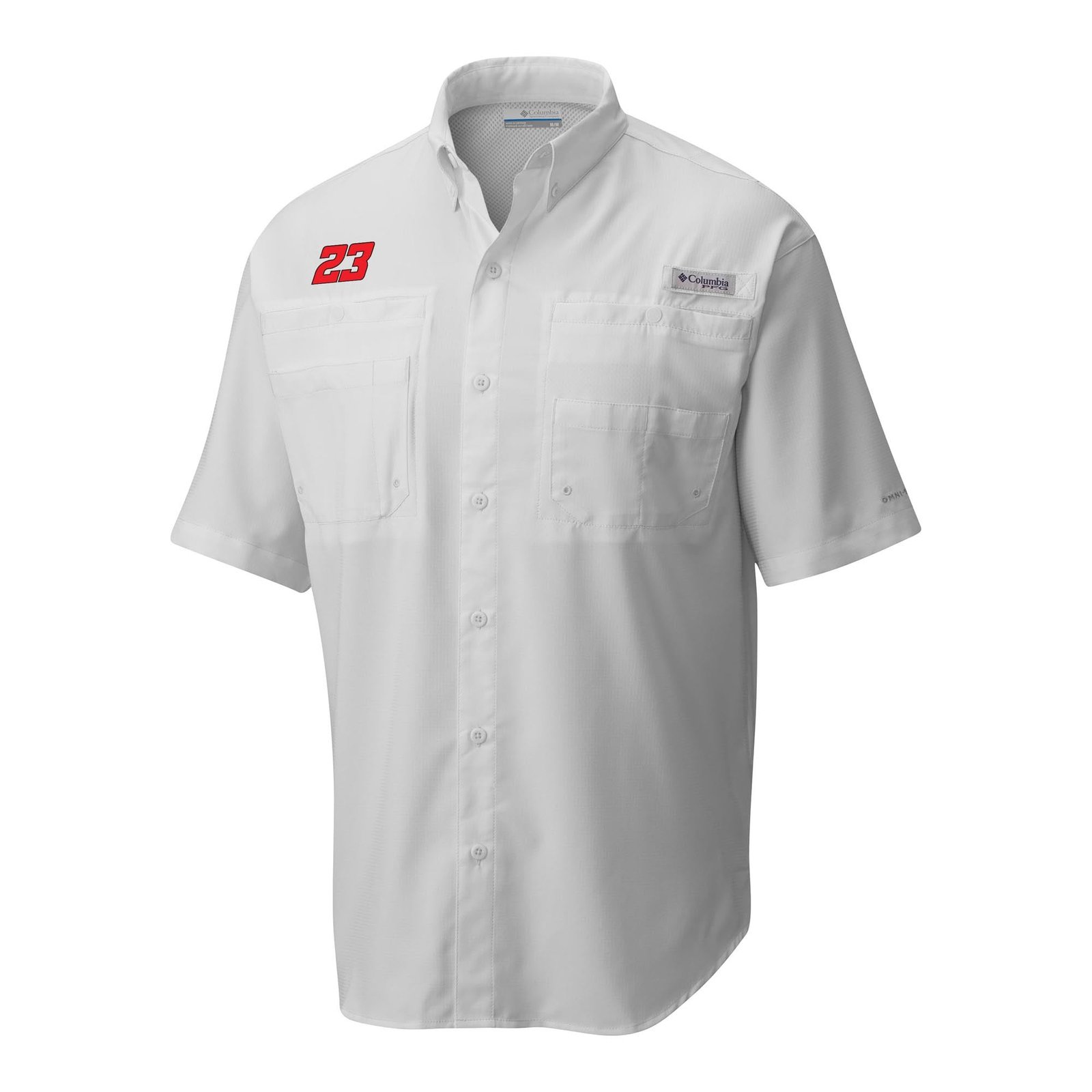 Men’s Columbia White Bubba Wallace Tamiami Omni-Shade Button-Down Shirt