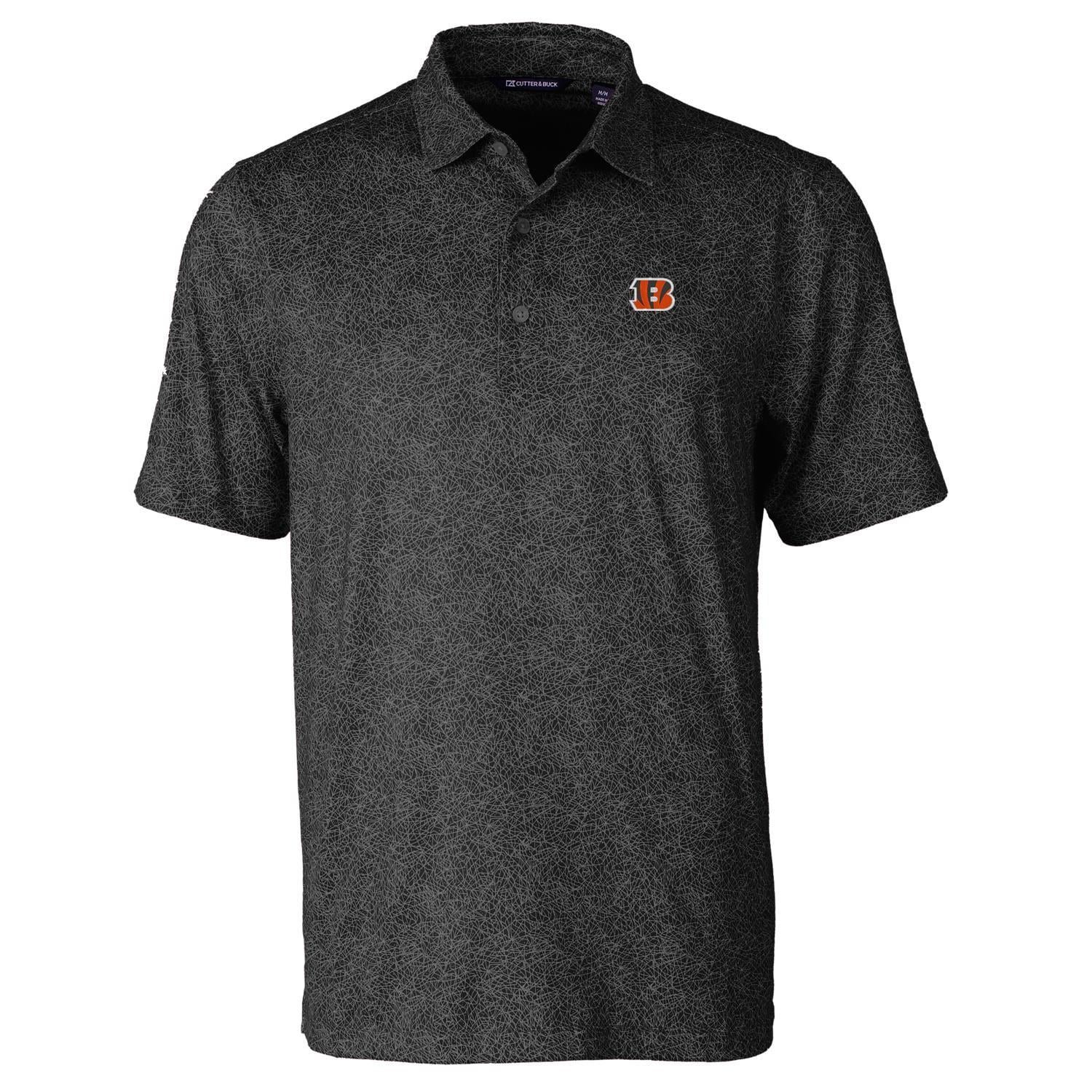 Men’s Cutter & Buck Black Cincinnati Bengals Pike Constellation Print Stretch Polo