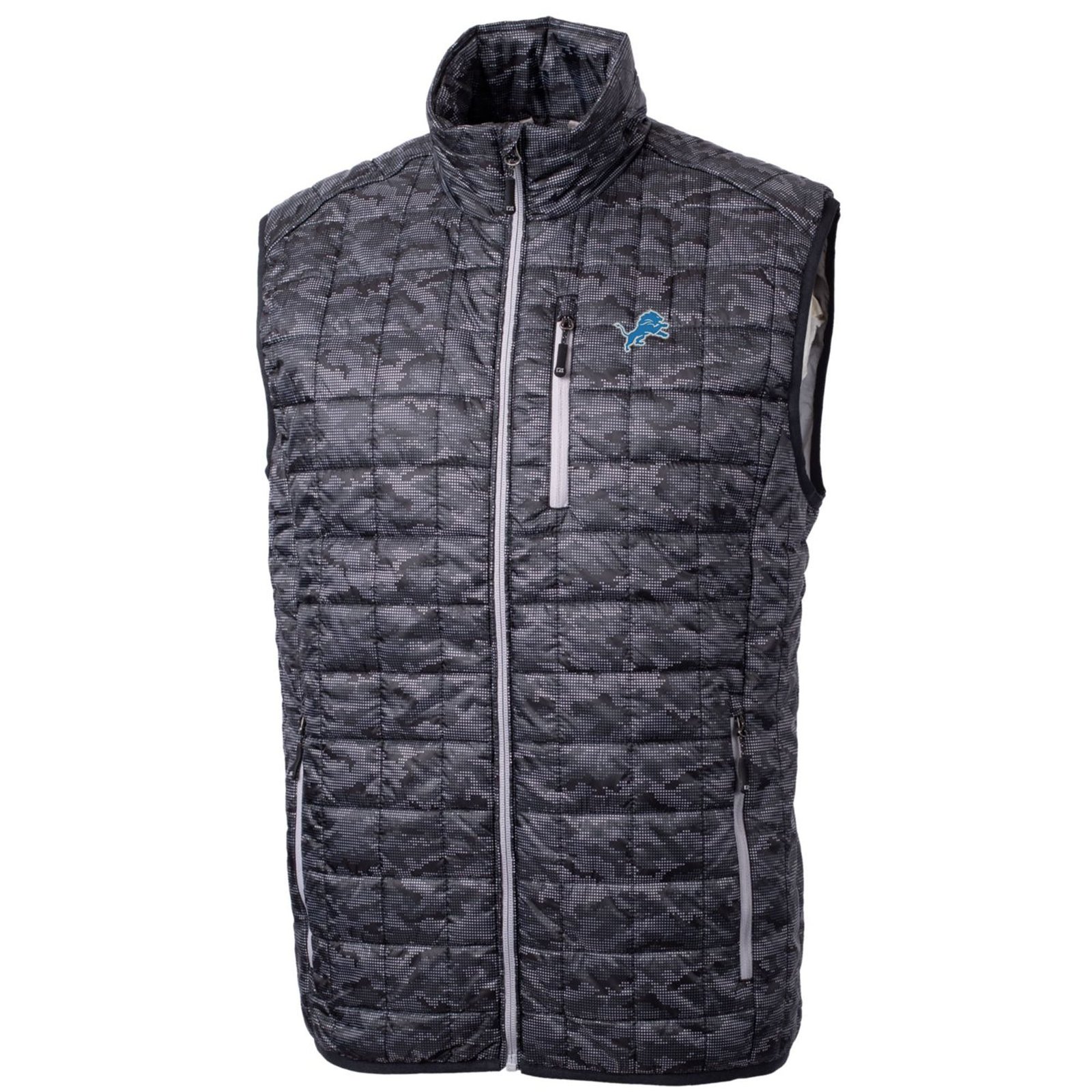 Men’s Cutter & Buck Black Detroit Lions Rainier Printed Full-Zip Puffer Vest Men’s Cutter & Buck Black Detroit Lions Rainier Printed Full-Zip Puffer Vest