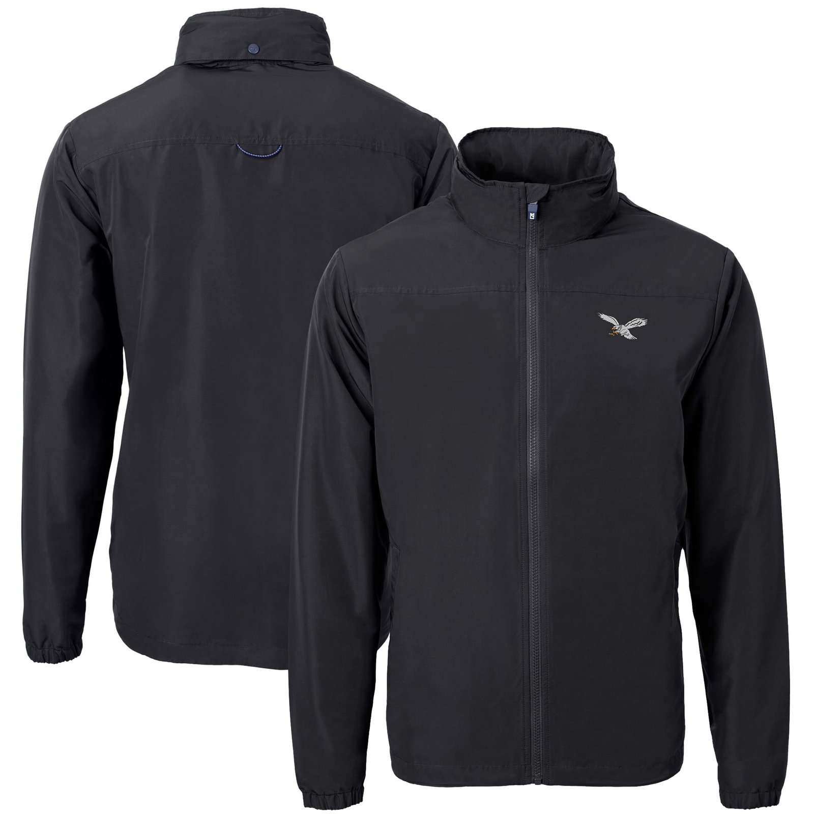 Men’s Cutter & Buck Black Philadelphia Eagles Charter Eco Recycled Full-Zip Jacket
