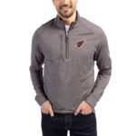 Men’s Cutter & Buck Heather Black Arizona Cardinals Adapt Eco Knit Quarter-Zip Pullover Top
