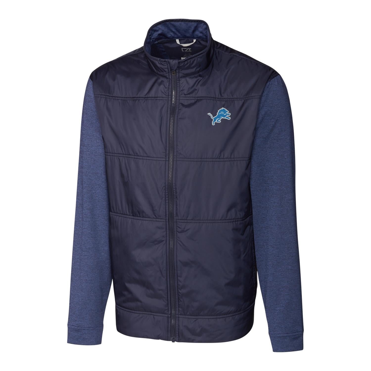 Men’s Cutter & Buck Navy Detroit Lions Big & Tall Stealth Full-Zip Jacket