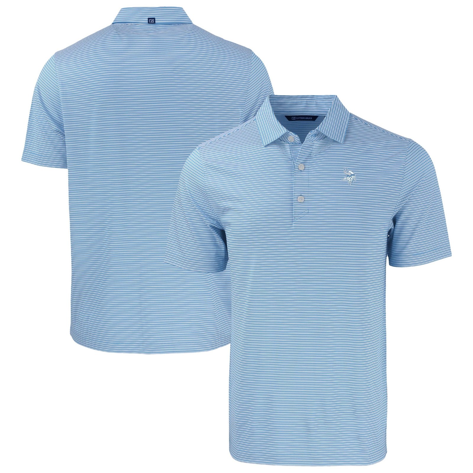 Men’s Cutter & Buck Powder Blue Minnesota Vikings Forge Eco Double Stripe Stretch Recycled Big & Tall Polo