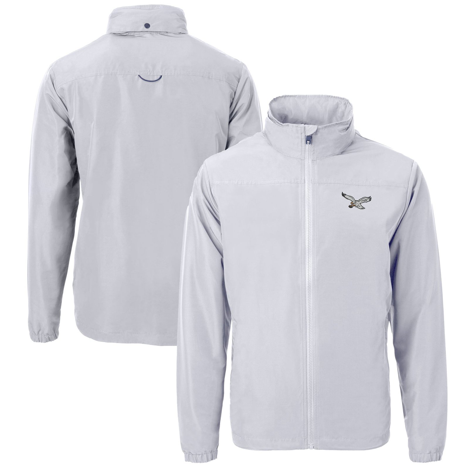 Men’s Cutter & Buck Silver Philadelphia Eagles Charter Eco Recycled Full-Zip Jacket
