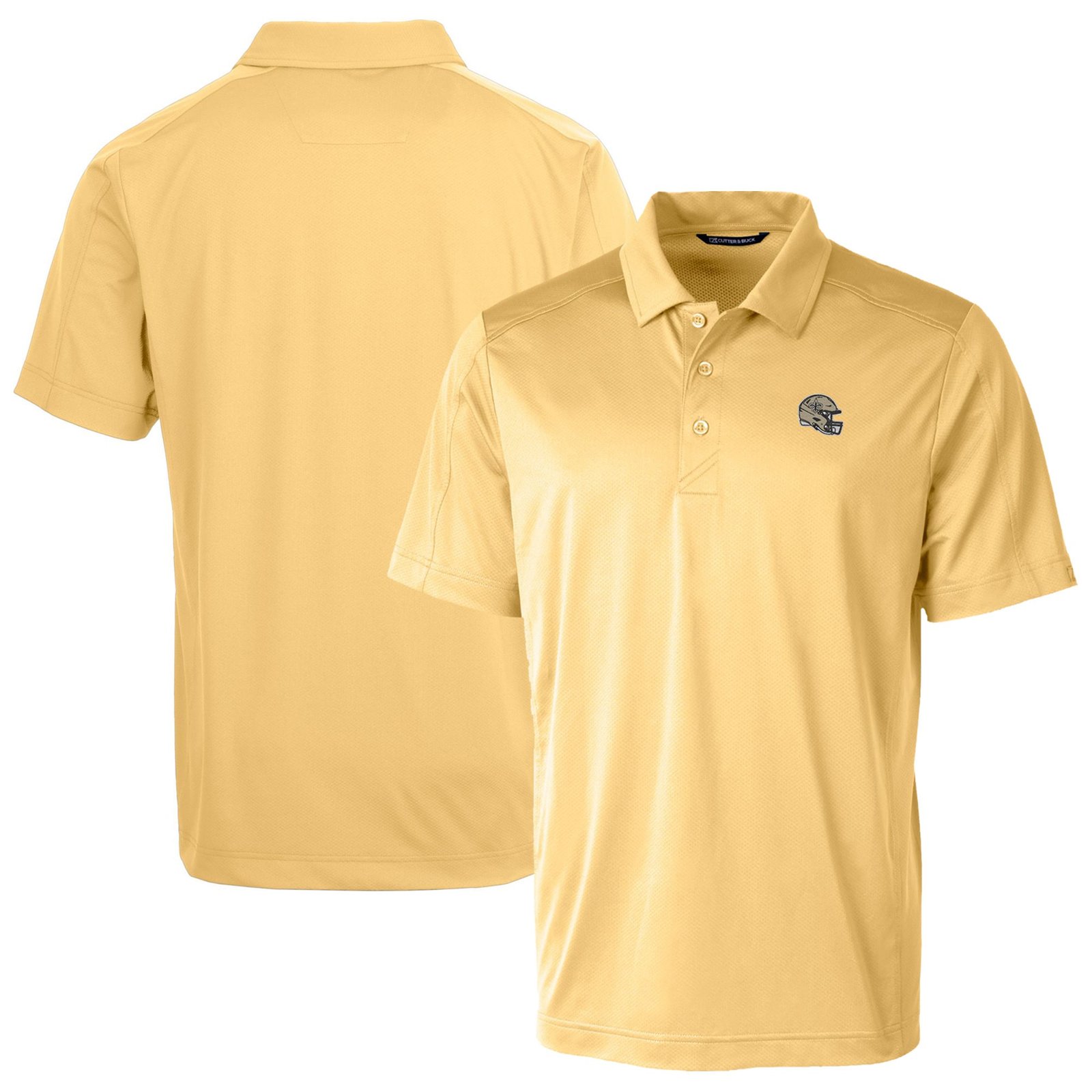 Men’s Cutter & Buck Yellow New Orleans Saints Helmet Prospect Textured Stretch Polo